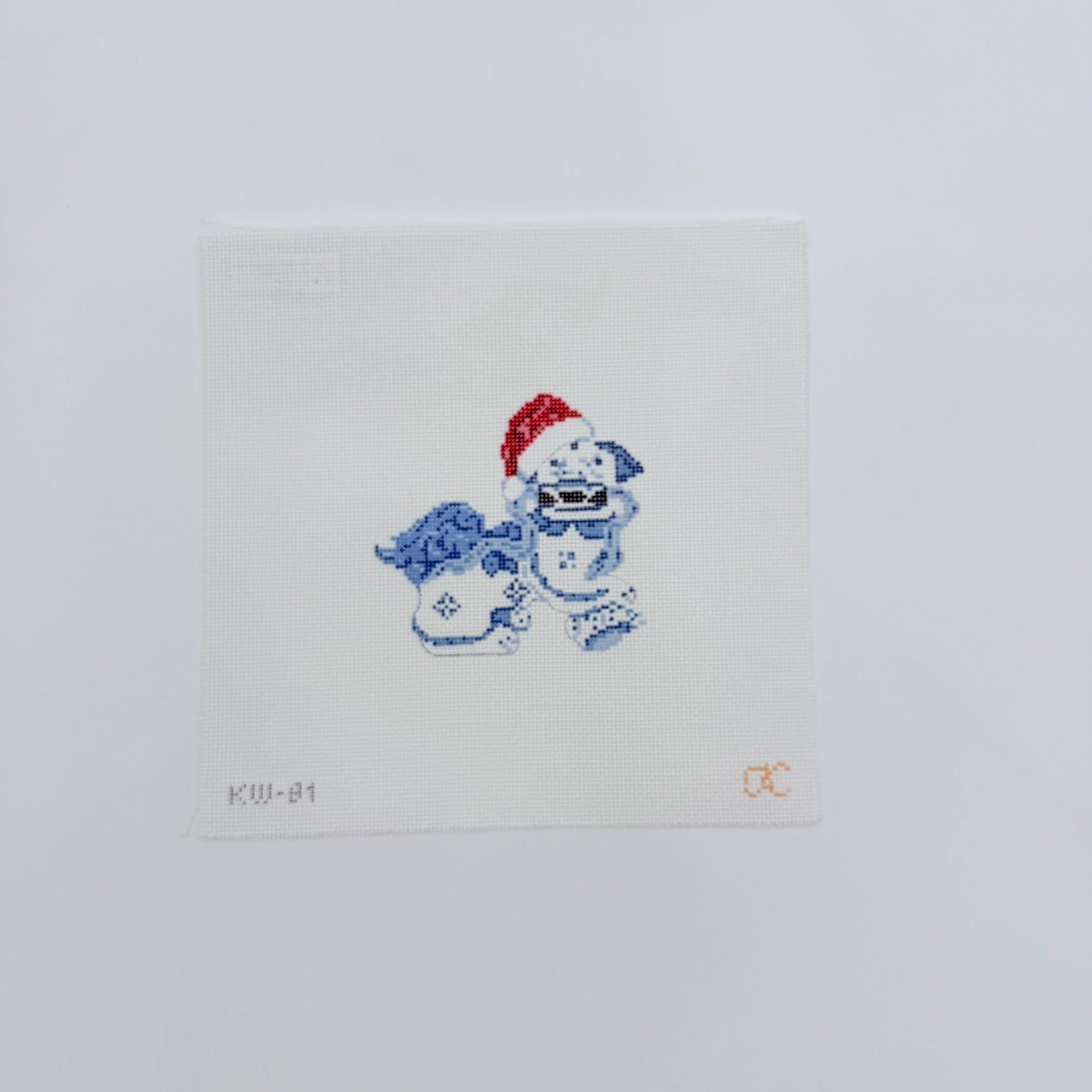 Foo Dog with Santa Hat Canvas - KC Needlepoint