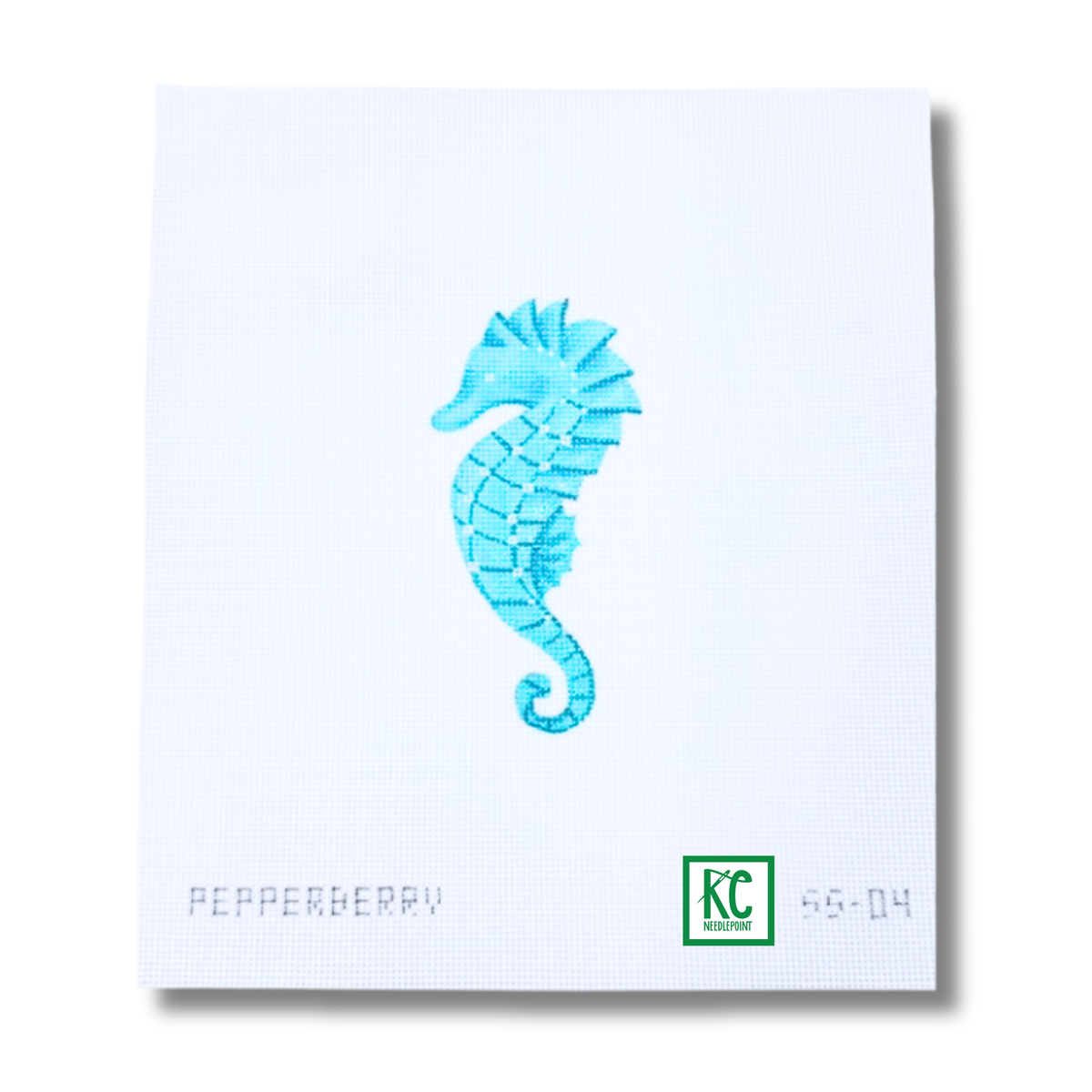 Turquoise Seahorse Canvas - KC Needlepoint