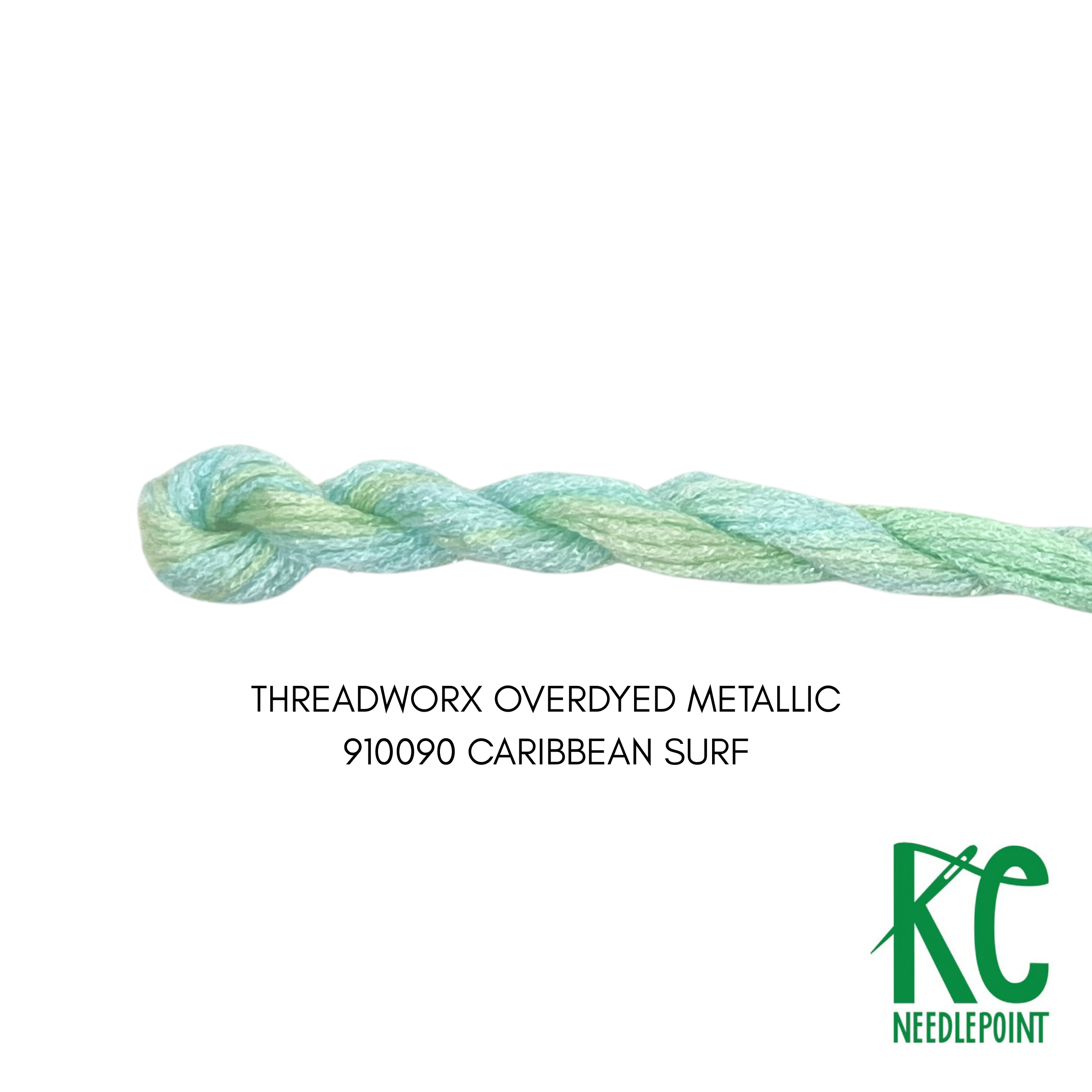 ThreadworX #12 Overdyed Metallic Caribbean Surf - KC Needlepoint
