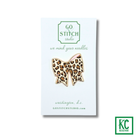 Brown Leopard Print Bow Needle Minder - KC Needlepoint
