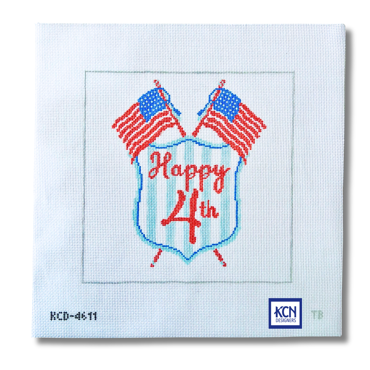 Happy 4th of July Crest Canvas - KC Needlepoint