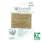 Kreinik Card Size 12 017HL White Gold High Lustre - KC Needlepoint