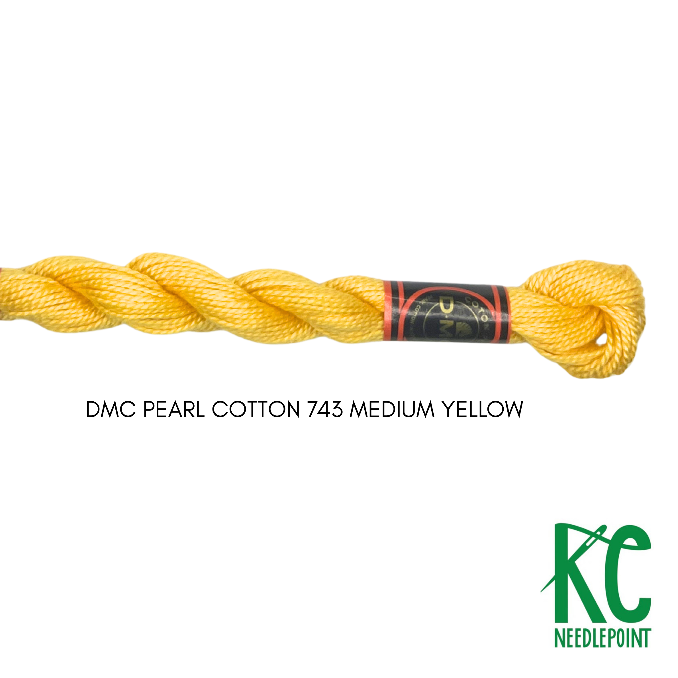 DMC 5 Pearl Cotton 743</br>Medium Yellow - KC Needlepoint