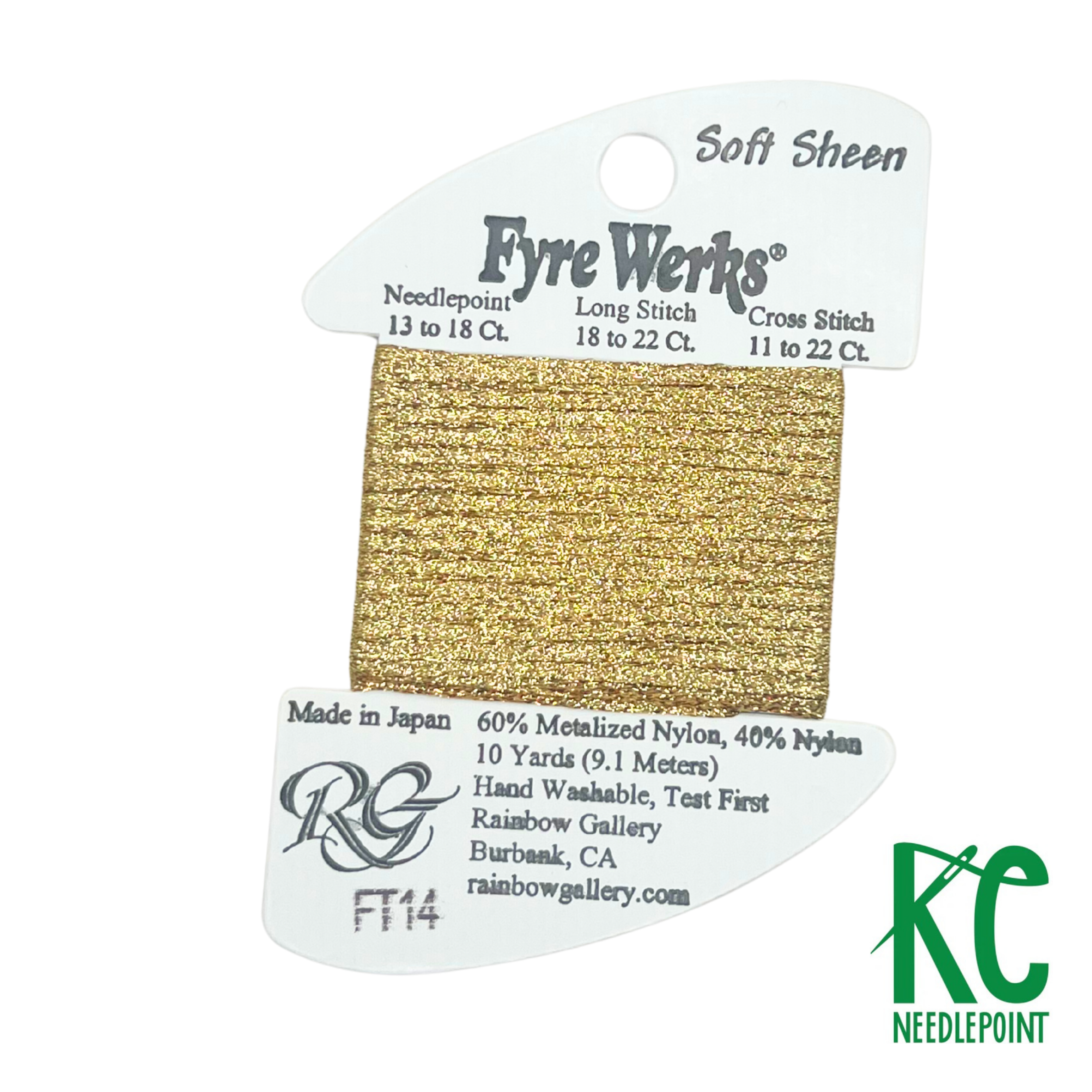 Fyre Werks Soft Sheen FT14 Vatican Gold - KC Needlepoint