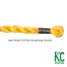 DMC 3 Pearl Cotton 743</br>Medium Yellow - KC Needlepoint