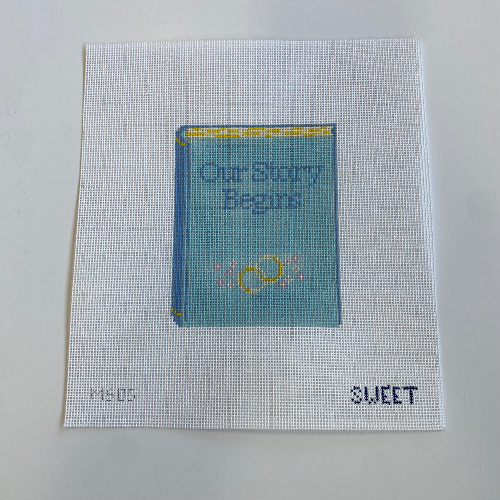 Our Story Begins Book Canvas - KC Needlepoint