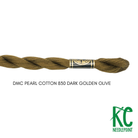DMC 3 Pearl Cotton 830 Dark Golden Olive - KC Needlepoint