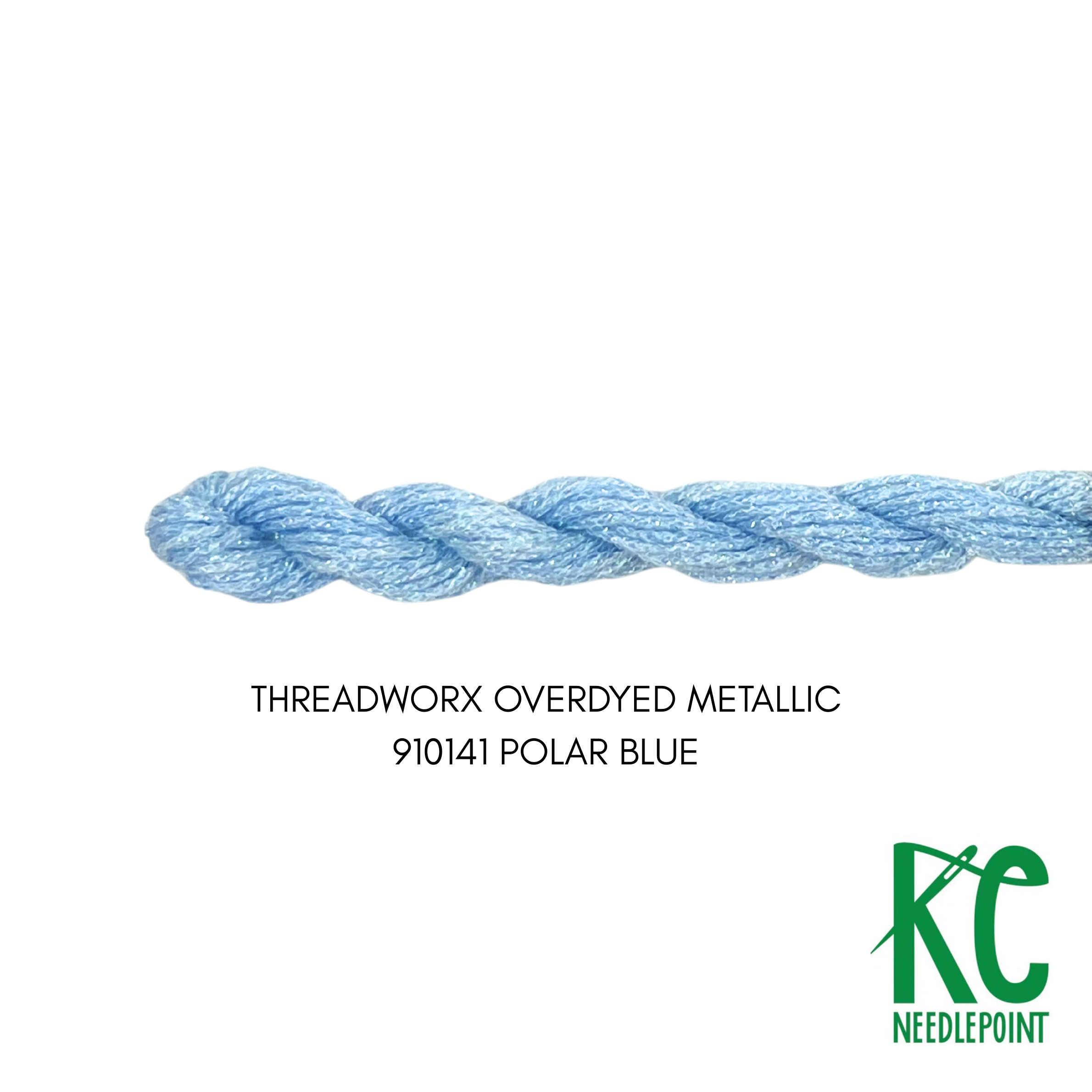 ThreadworX #12 Overdyed Metallic Polar Blue - KC Needlepoint