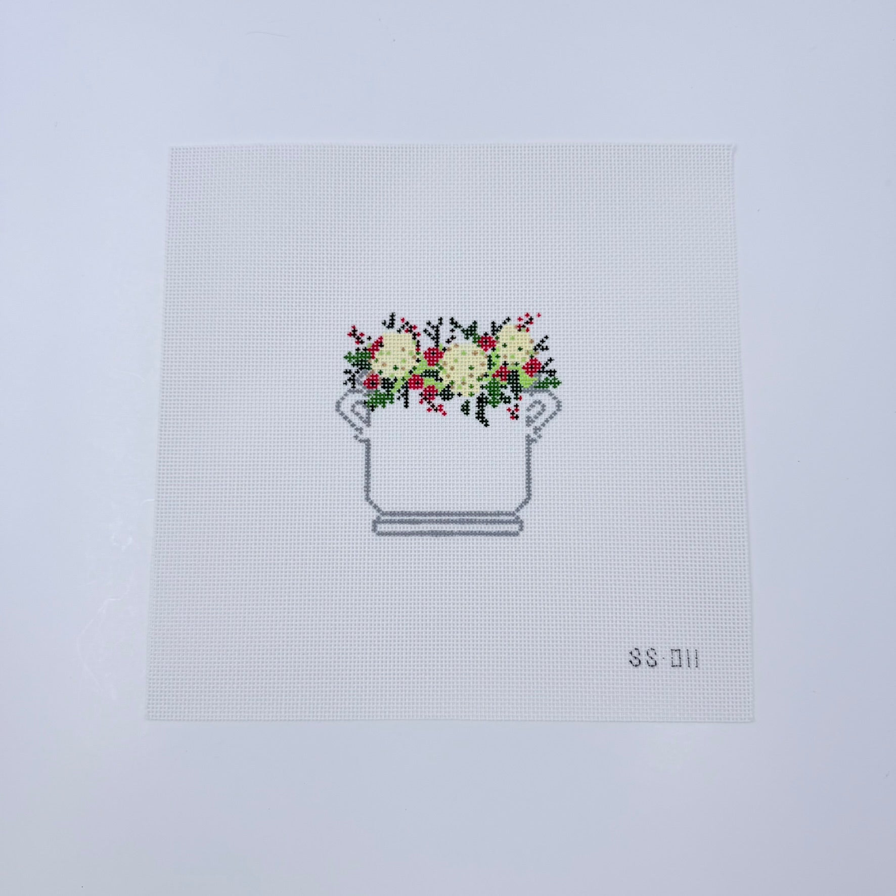 Holiday Floral Arrangement Canvas - KC Needlepoint