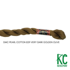 DMC 5 Pearl Cotton 829 Very Dark Golden Olive - KC Needlepoint