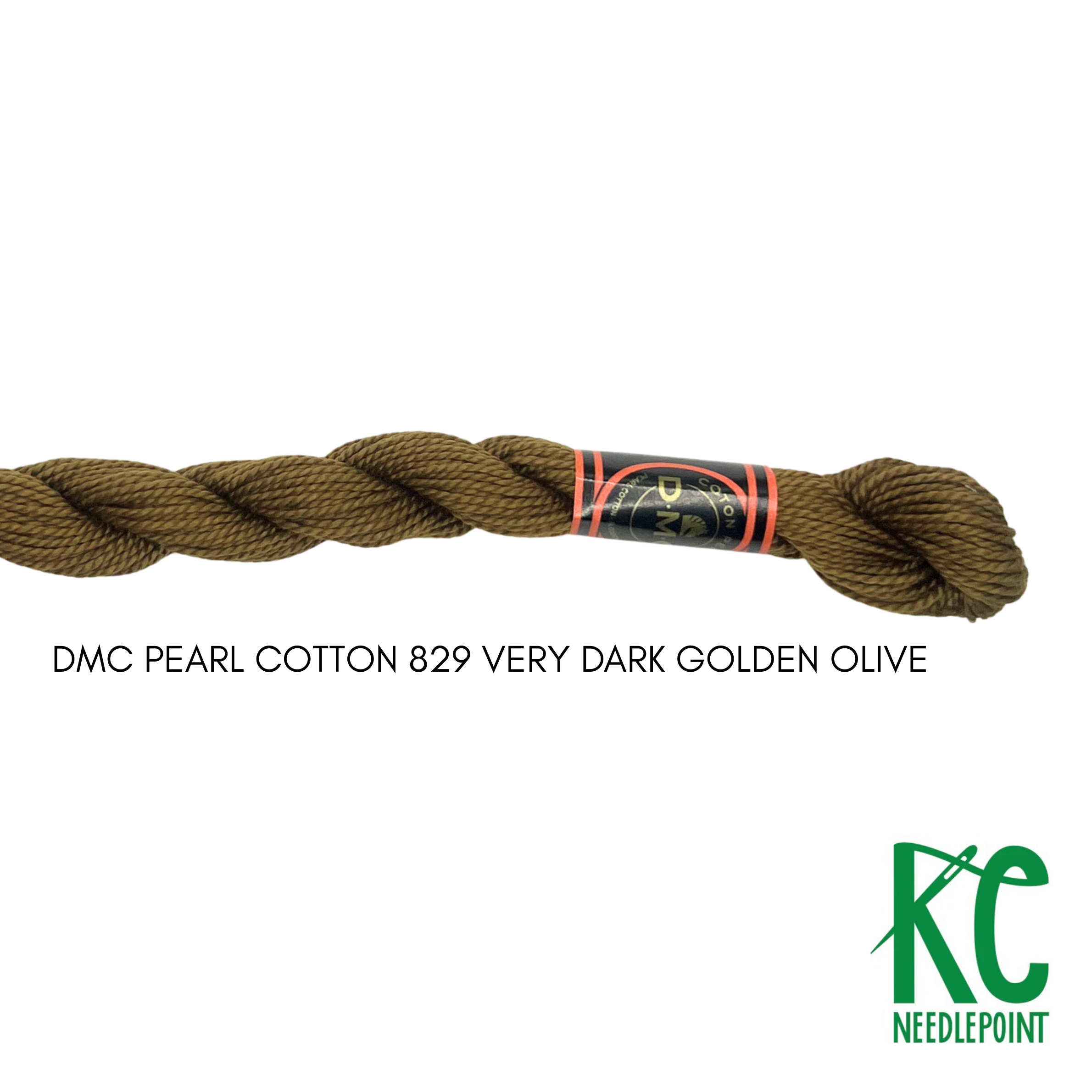DMC 5 Pearl Cotton 829 Very Dark Golden Olive - KC Needlepoint