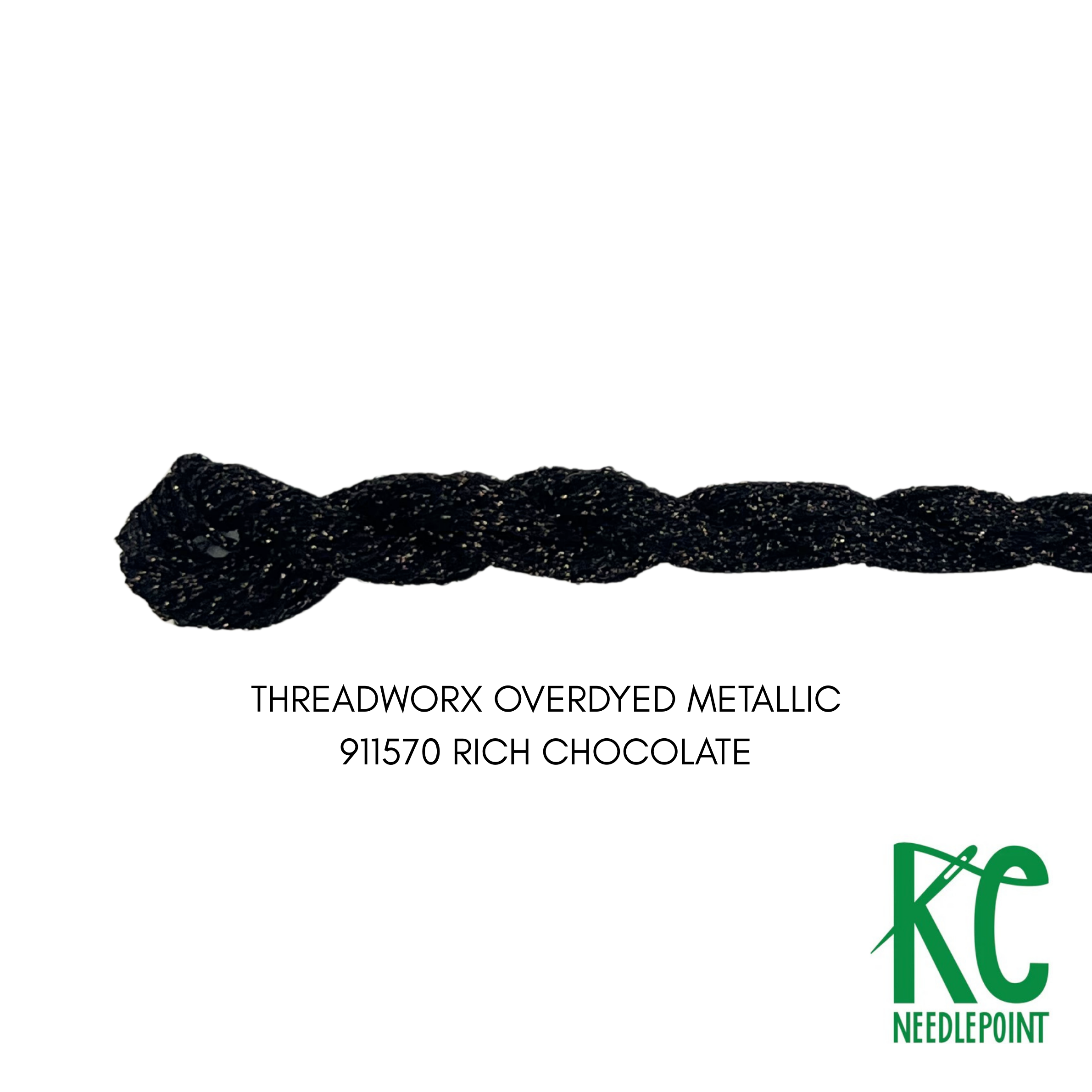 ThreadworX #12 Overdyed Metallic Rich Chocolate - KC Needlepoint