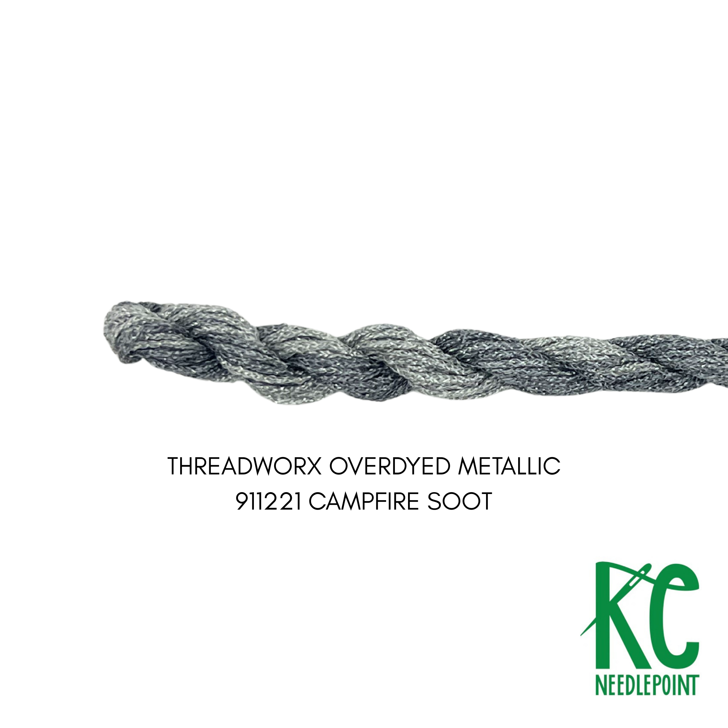 ThreadworX #12 Overdyed Metallic Campfire Soot - KC Needlepoint