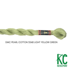 DMC 5 Pearl Cotton 3348</br>Light Yellow Green - KC Needlepoint