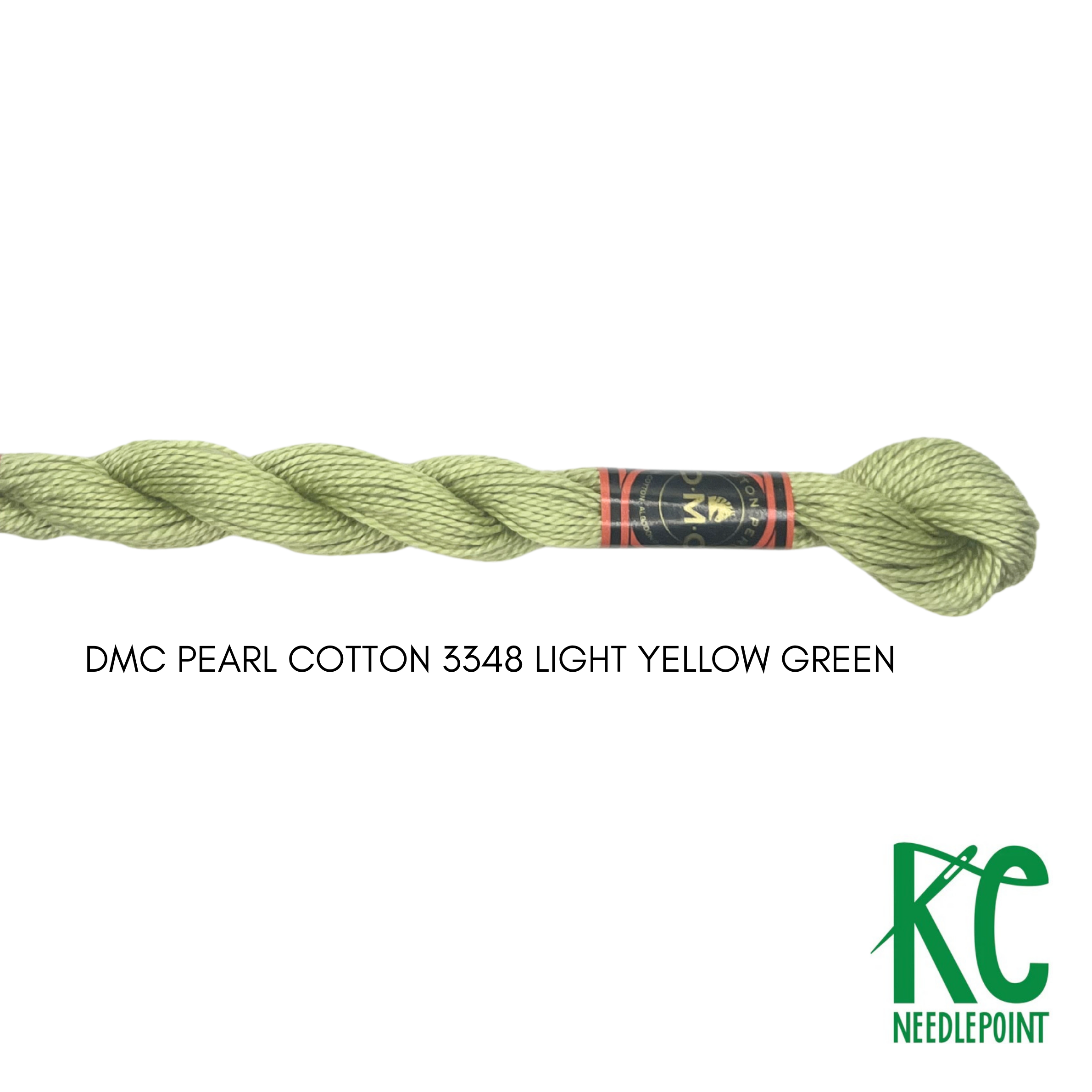 DMC 5 Pearl Cotton 3348</br>Light Yellow Green - KC Needlepoint