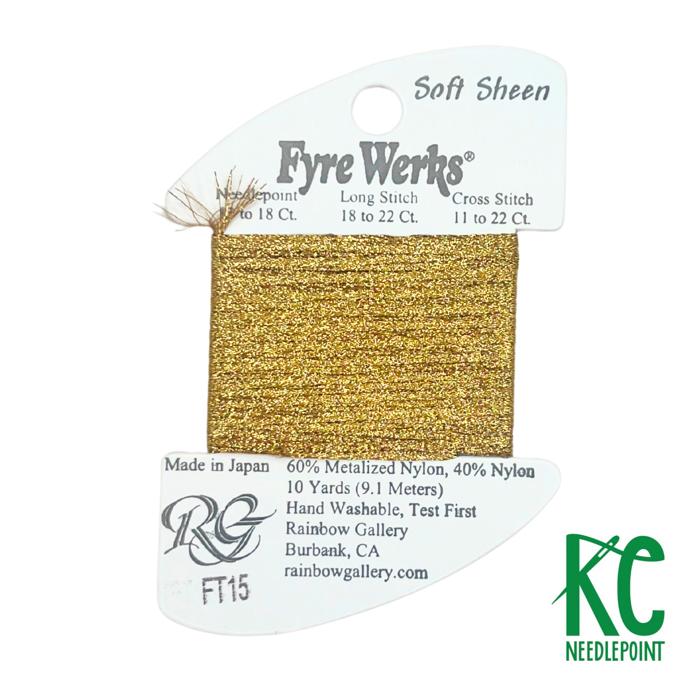 Fyre Werks Soft Sheen FT15 Old Gold - KC Needlepoint
