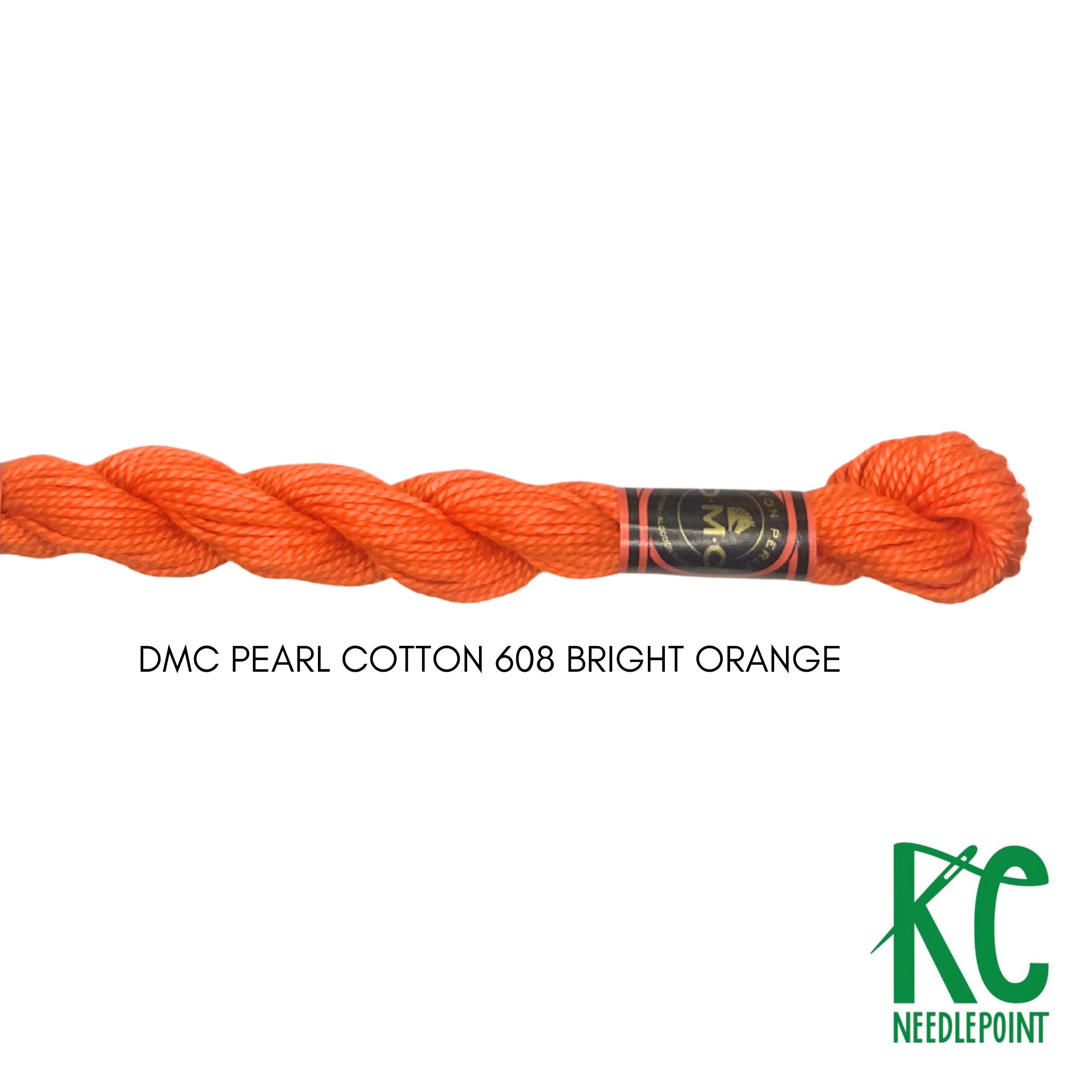 DMC 3 Pearl Cotton 608 Bright Orange - KC Needlepoint