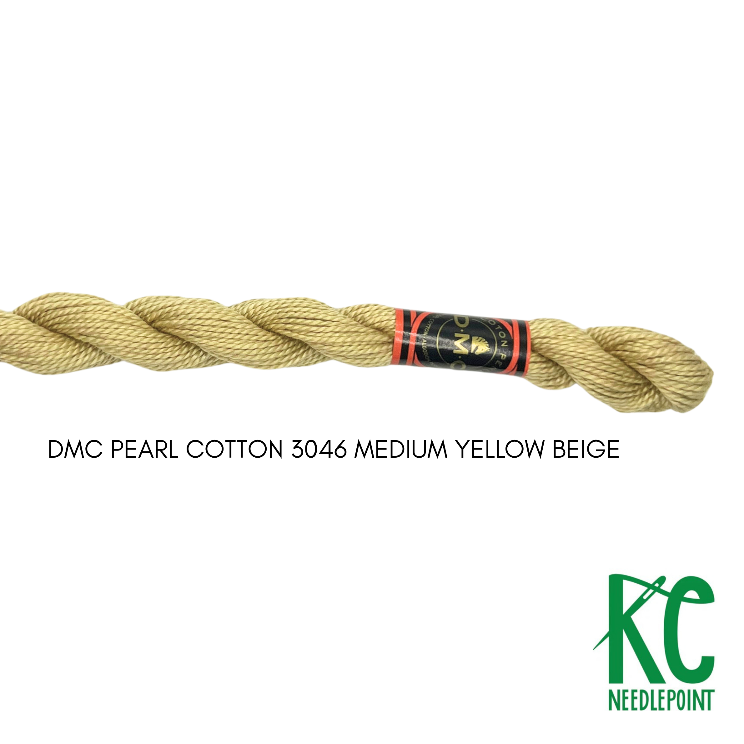 DMC 3 Pearl Cotton 3046 Medium Yellow Beige - KC Needlepoint