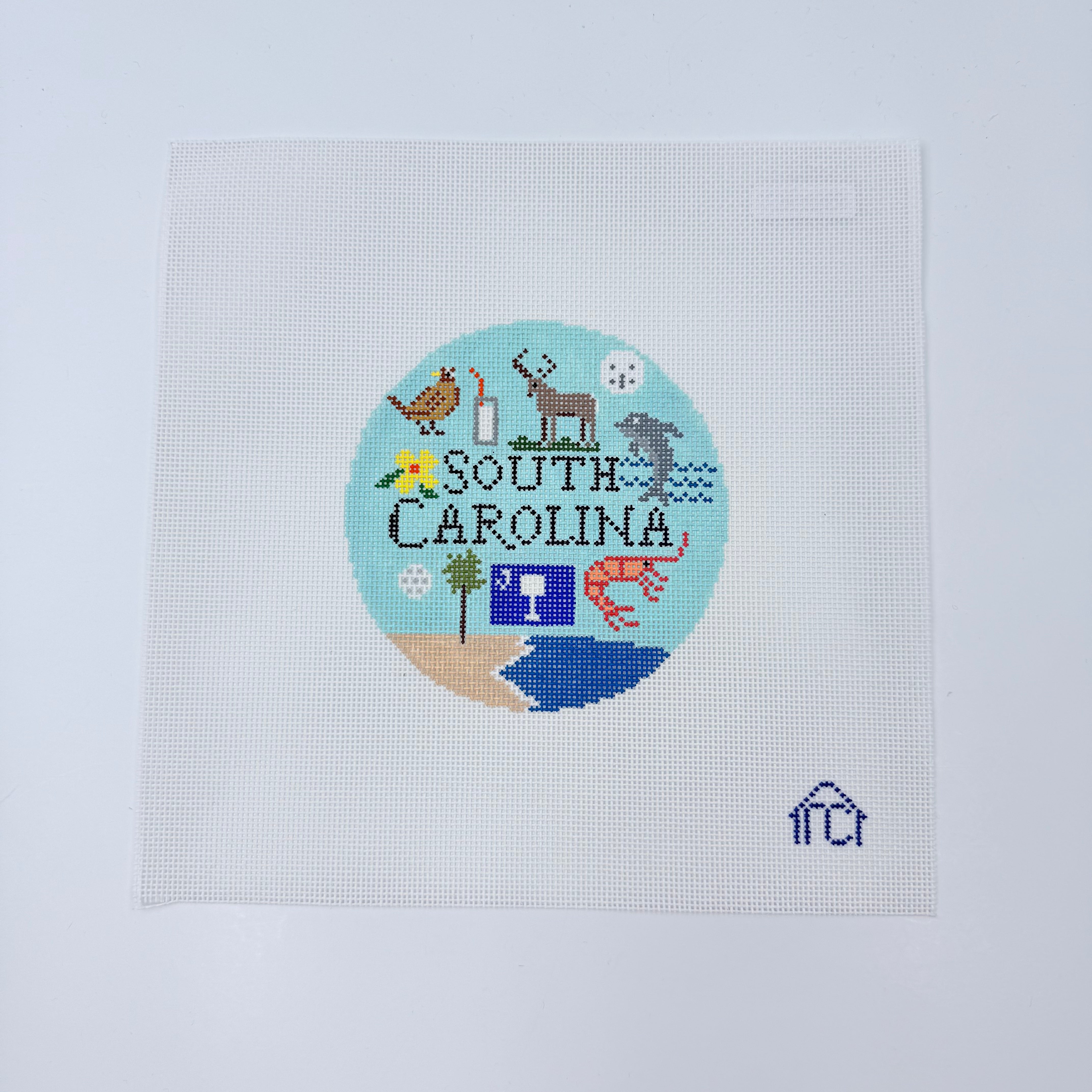 South Carolina Round Canvas - KC Needlepoint