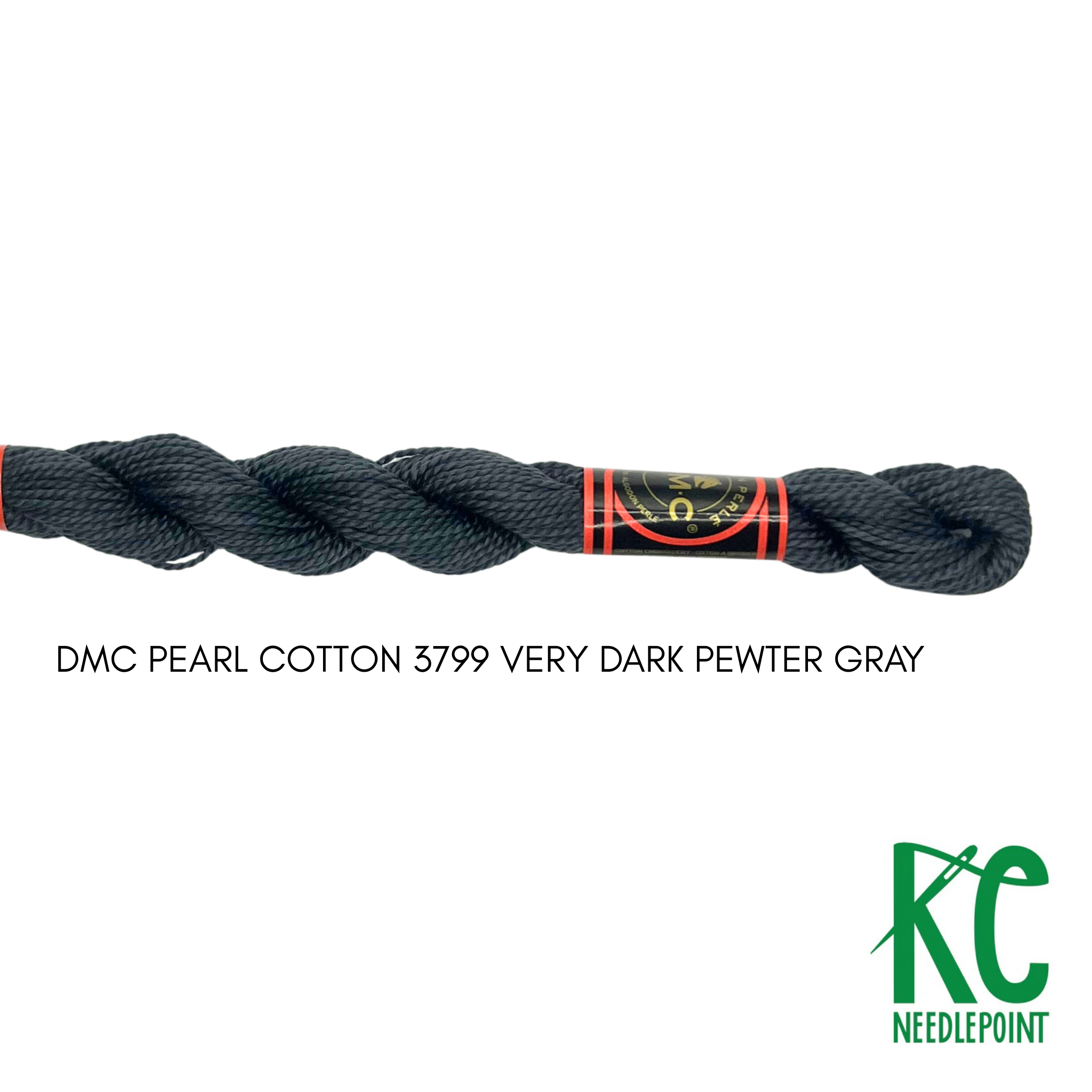 DMC 5 Pearl Cotton 3799 Very Dark Pewter Gray - KC Needlepoint