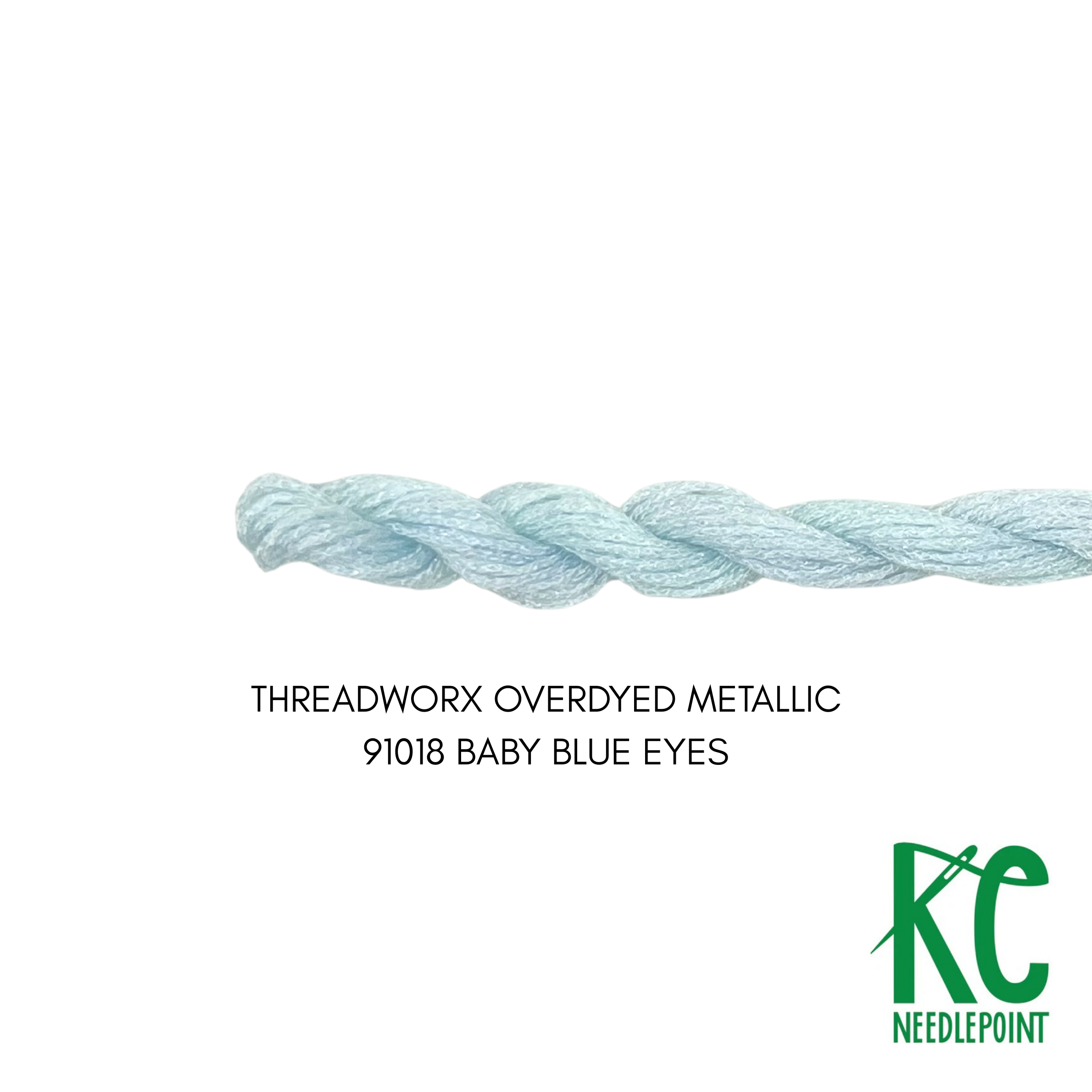 ThreadworX #12 Overdyed Metallic Baby Blue Eyes - KC Needlepoint