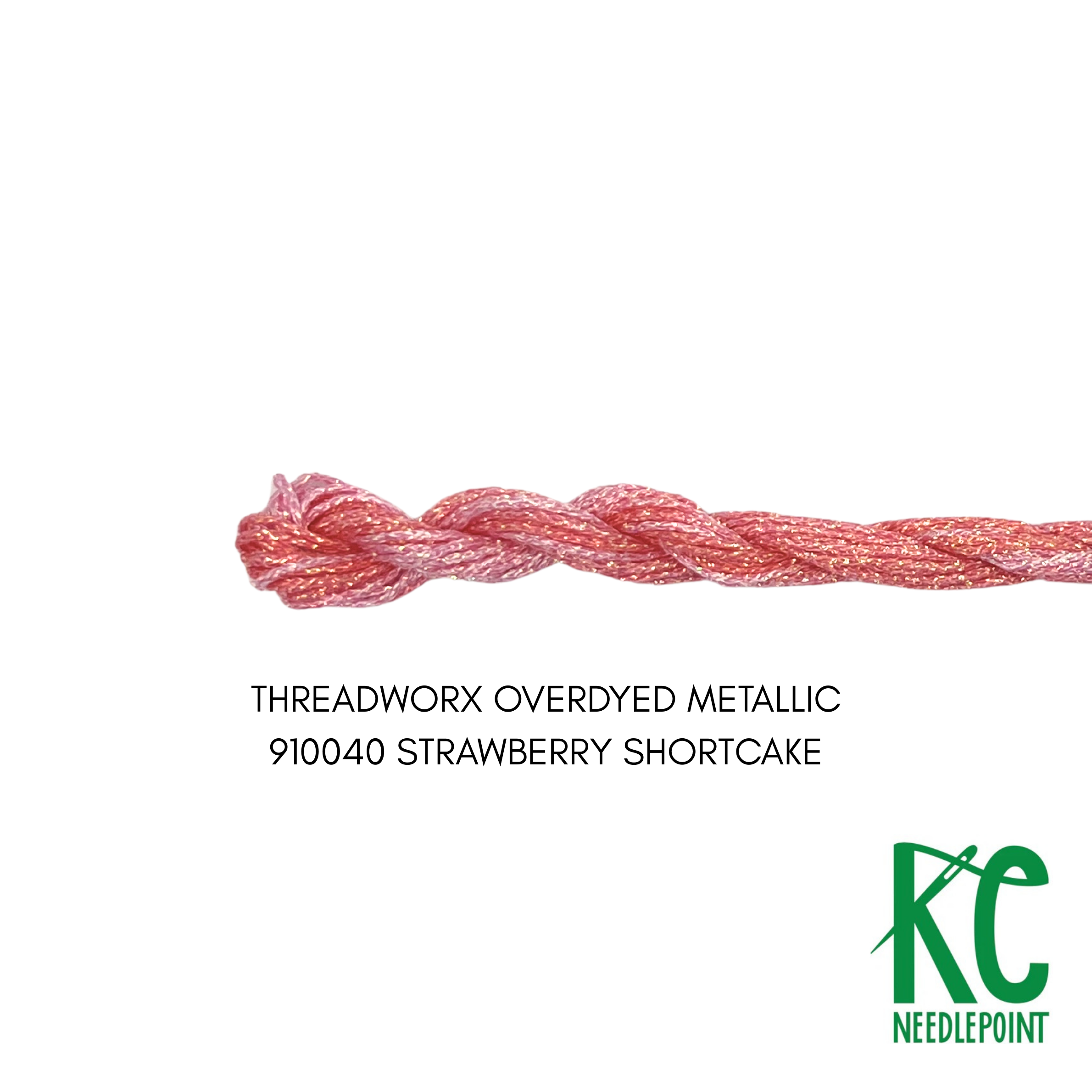 ThreadworX #12 Overdyed Metallic Strawberry Shortcake - KC Needlepoint