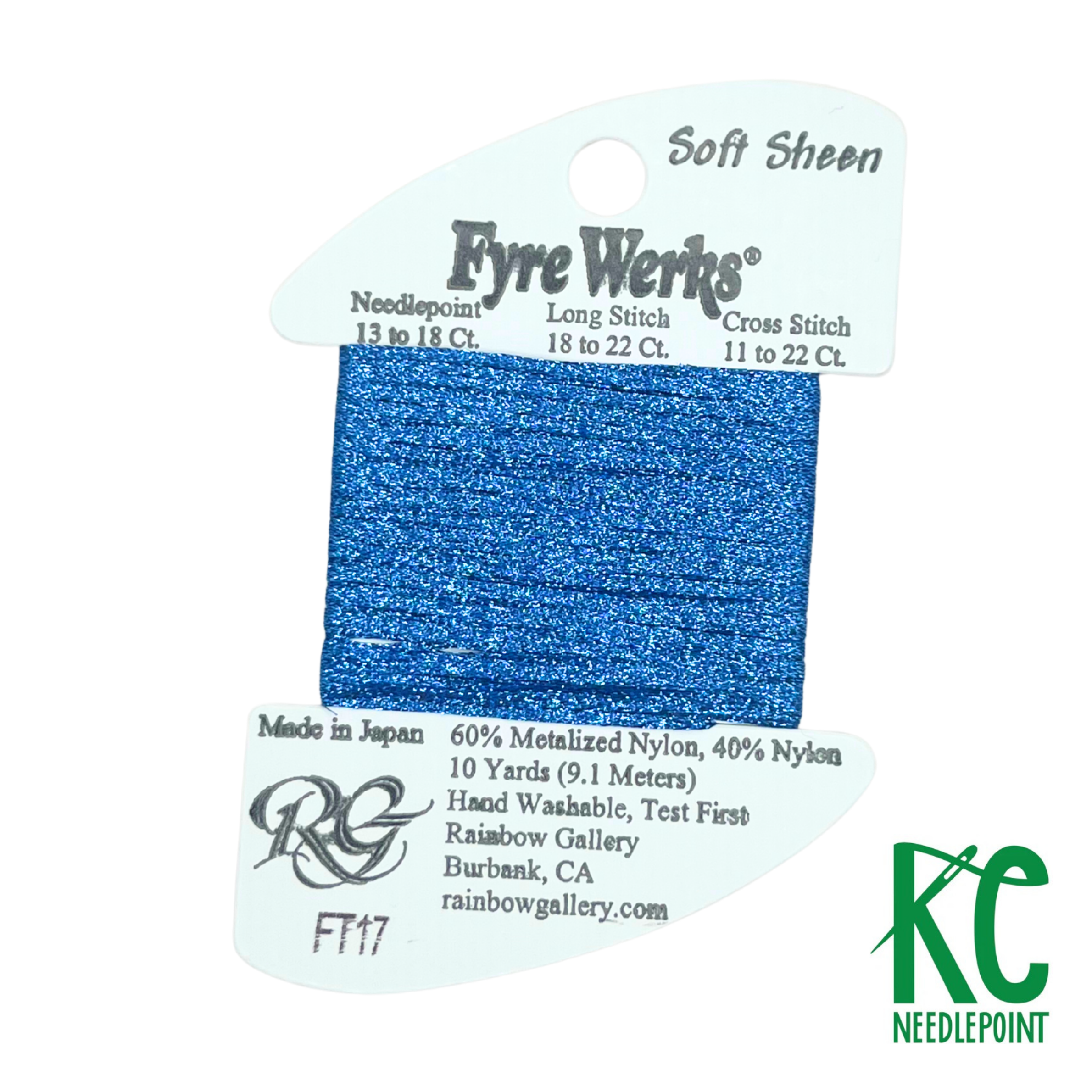 Fyre Werks Soft Sheen FT17 Delft Blue - KC Needlepoint