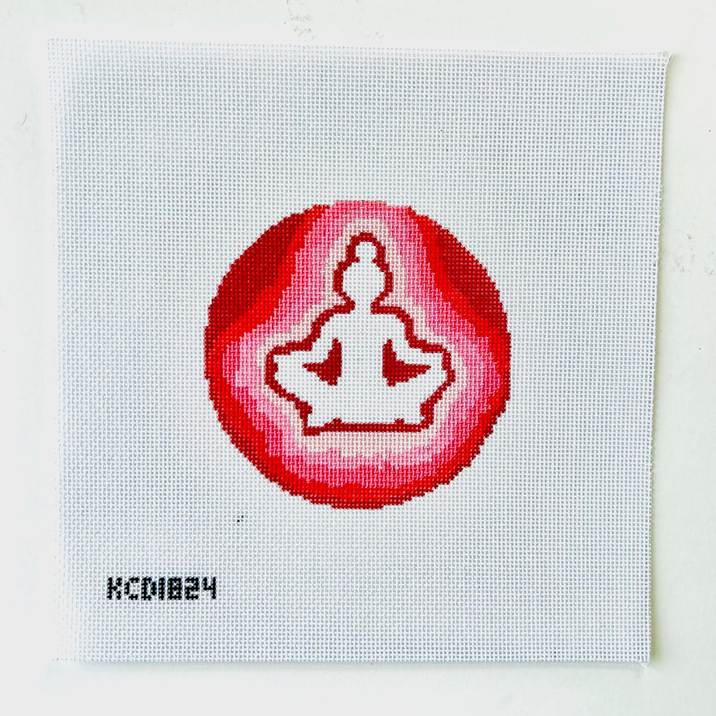 Yoga Lotus Round Canvas - KC Needlepoint