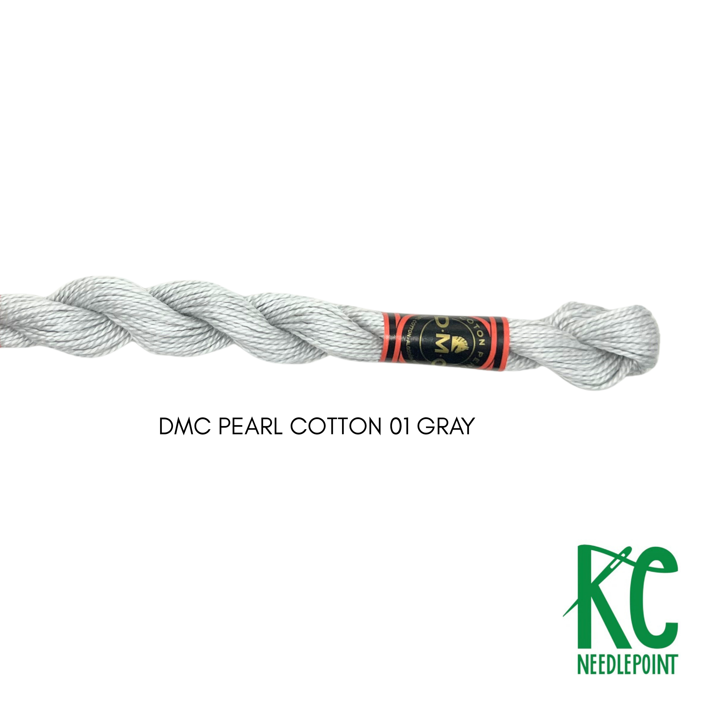 DMC 5 Pearl Cotton 01 Gray - KC Needlepoint