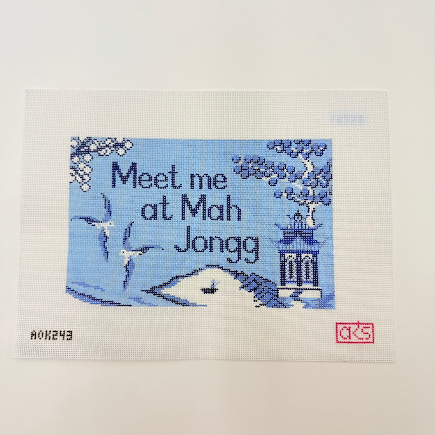 Meet Me at Mahjong Canvas - KC Needlepoint