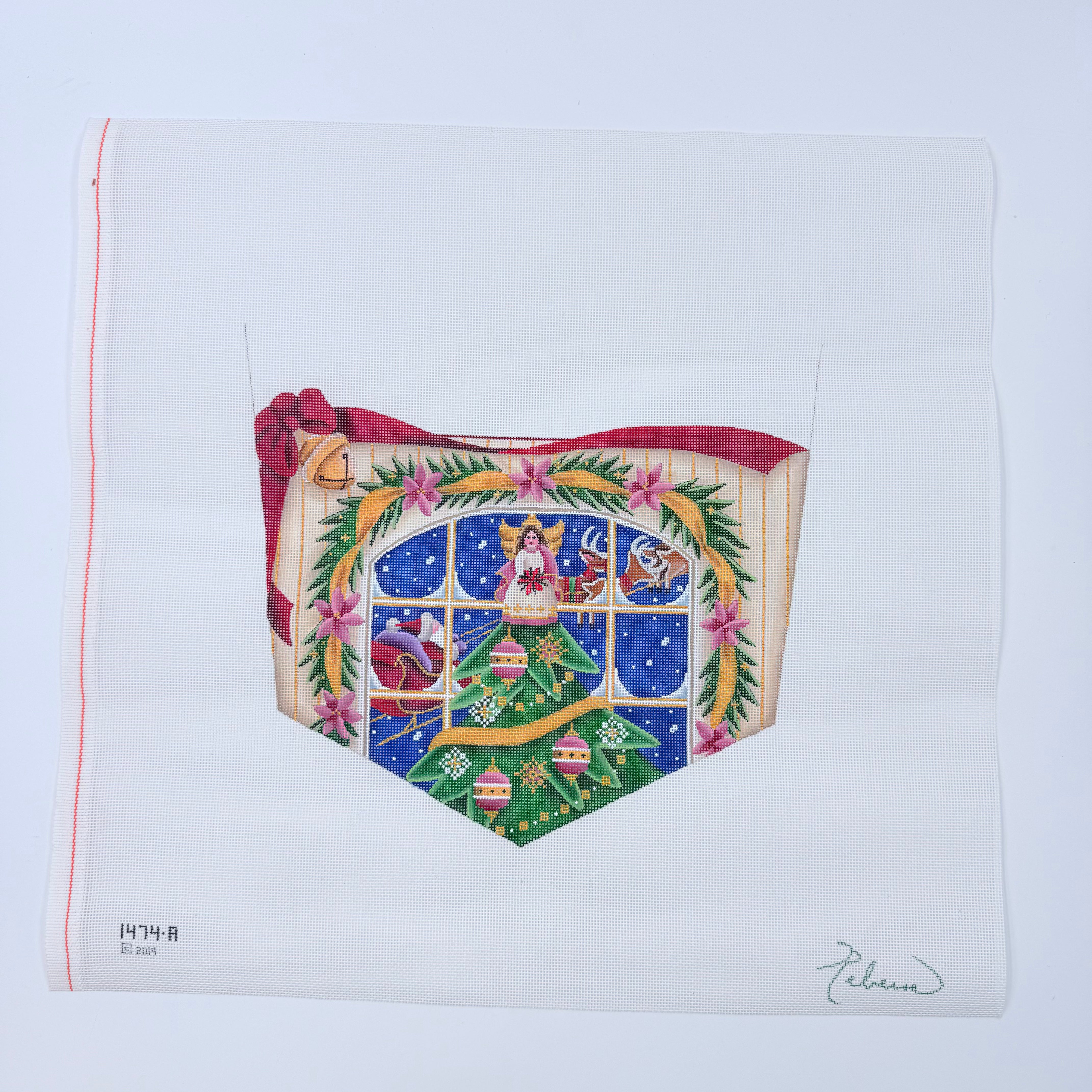 Angel Tree Stocking Topper - KC Needlepoint