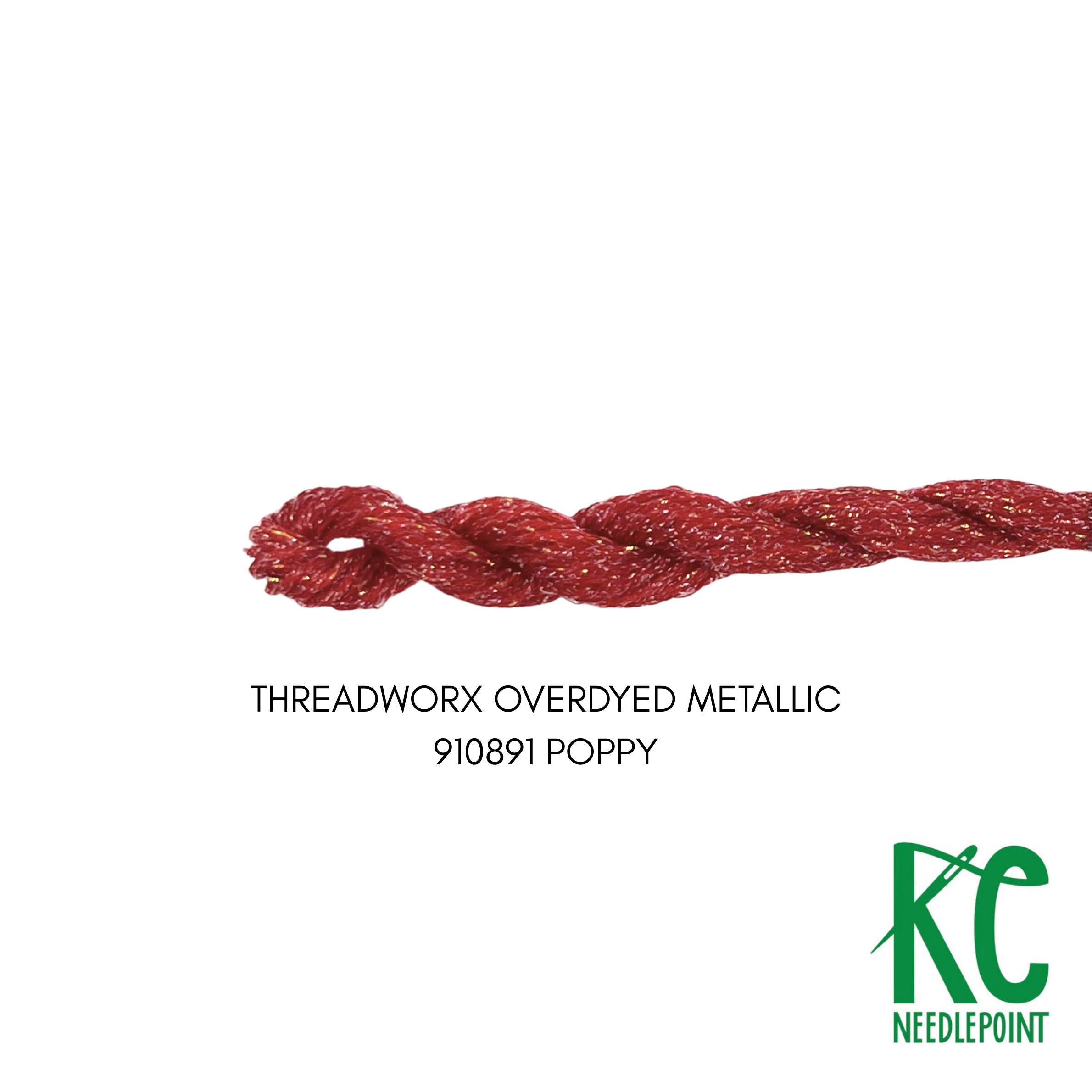 ThreadworX #12 Overdyed Metallic Poppy - KC Needlepoint