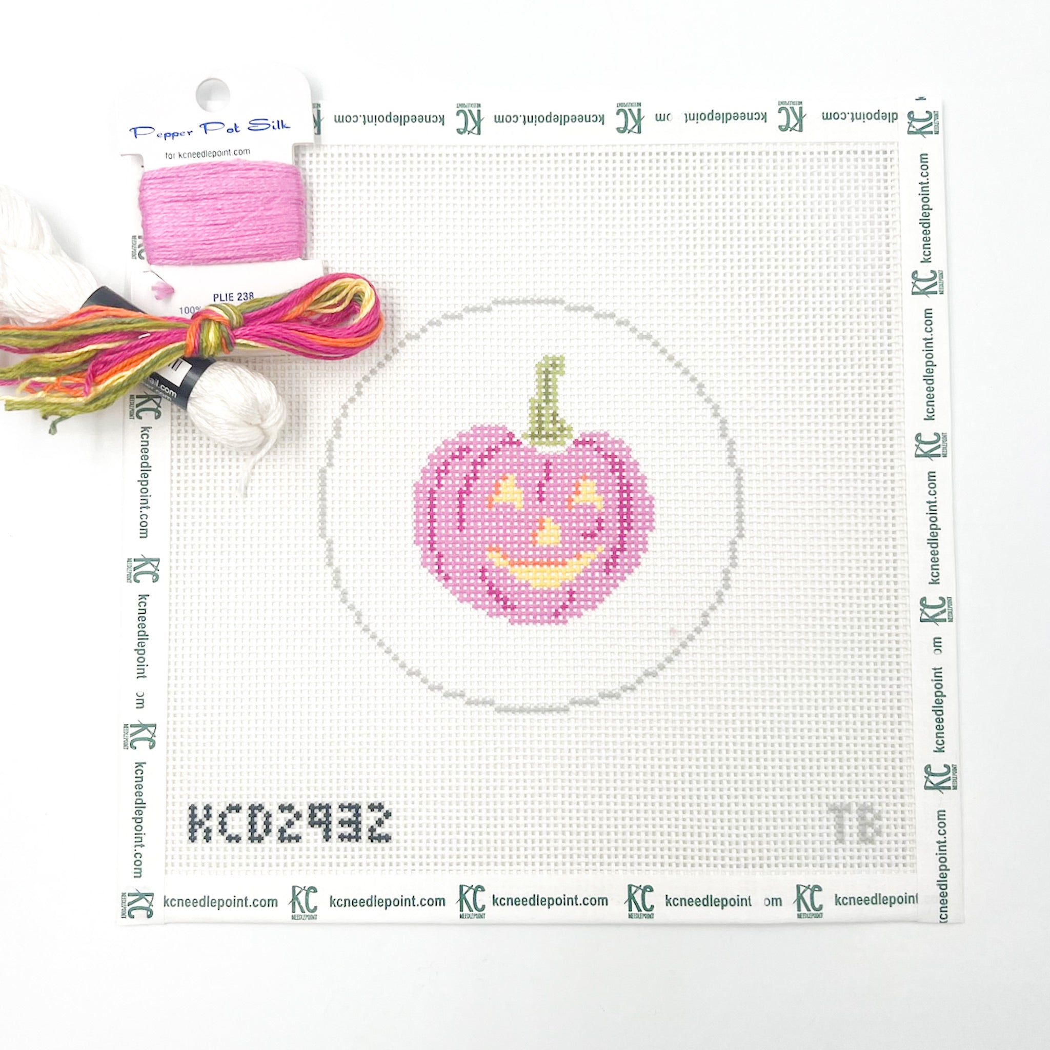 Pink Pumpkin Kit - KC Needlepoint