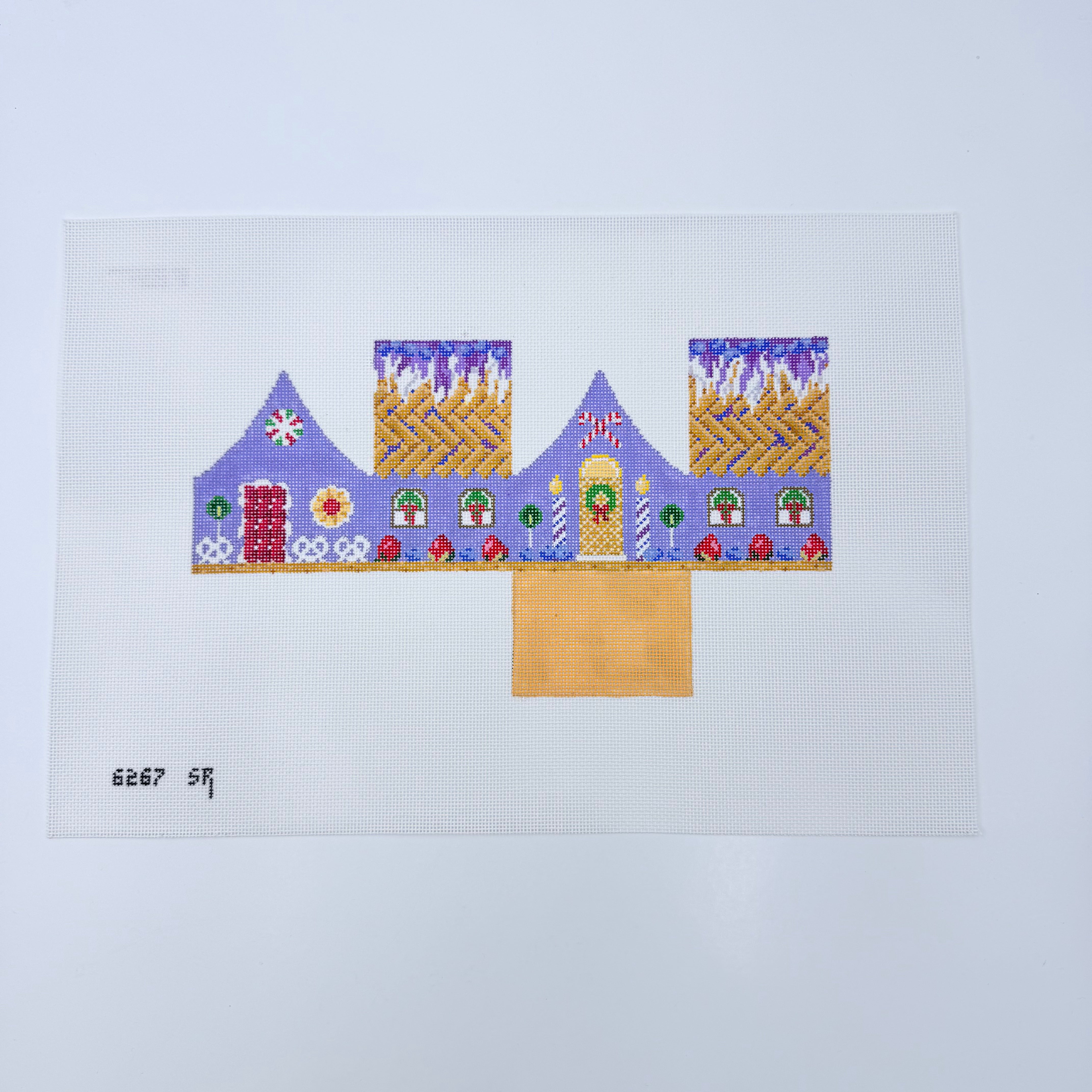 Blueberry Pie Gingerbread House Canvas - KC Needlepoint