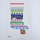 Sleigh Over Roof Top Stripe Stocking Canvas - KC Needlepoint