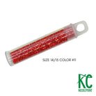 Size 14/15 Seed Beads 11 Christmas Red - KC Needlepoint