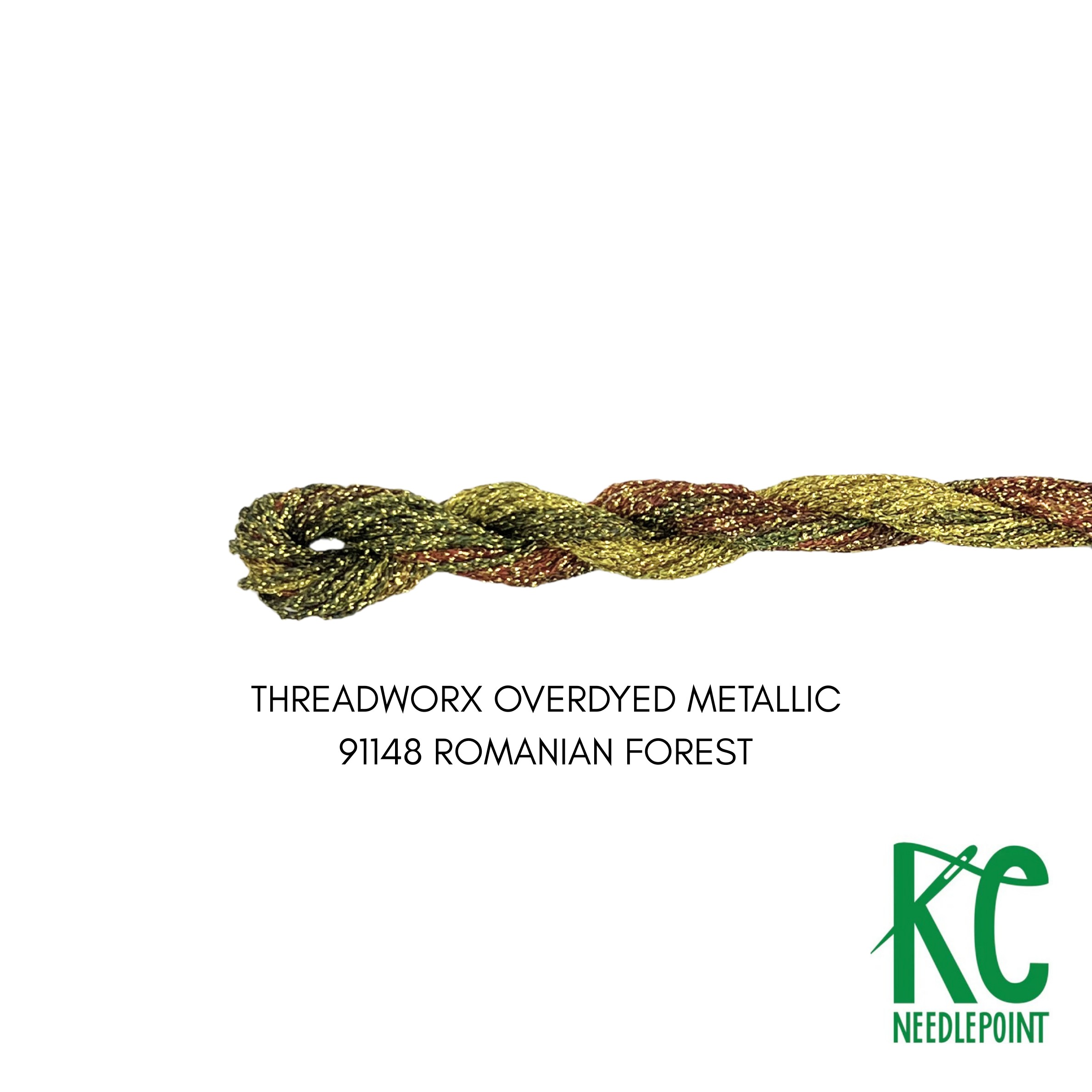 ThreadworX #12 Overdyed Metallic Romanian Forest - KC Needlepoint