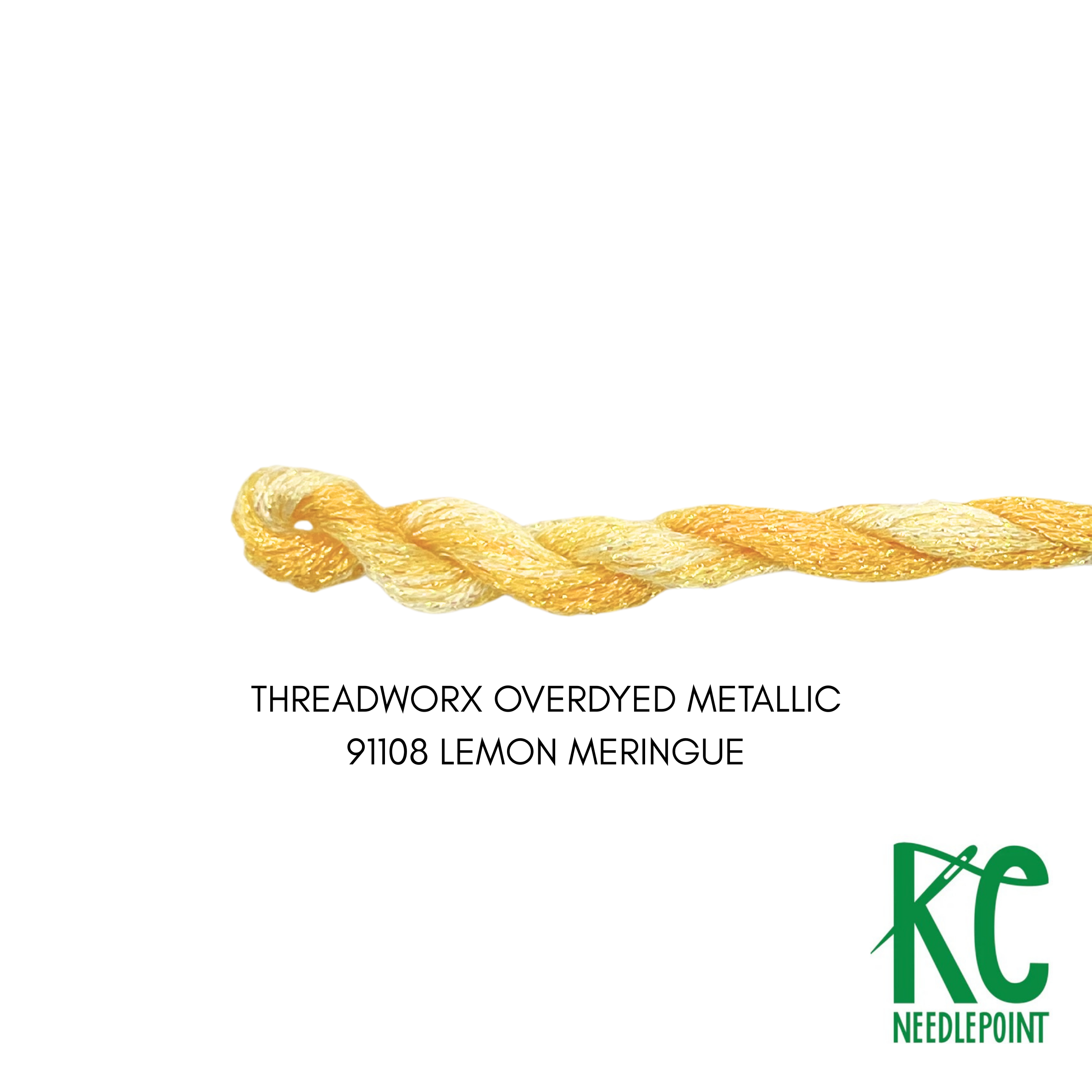 ThreadworX #12 Overdyed Metallic Lemon Meringue - KC Needlepoint