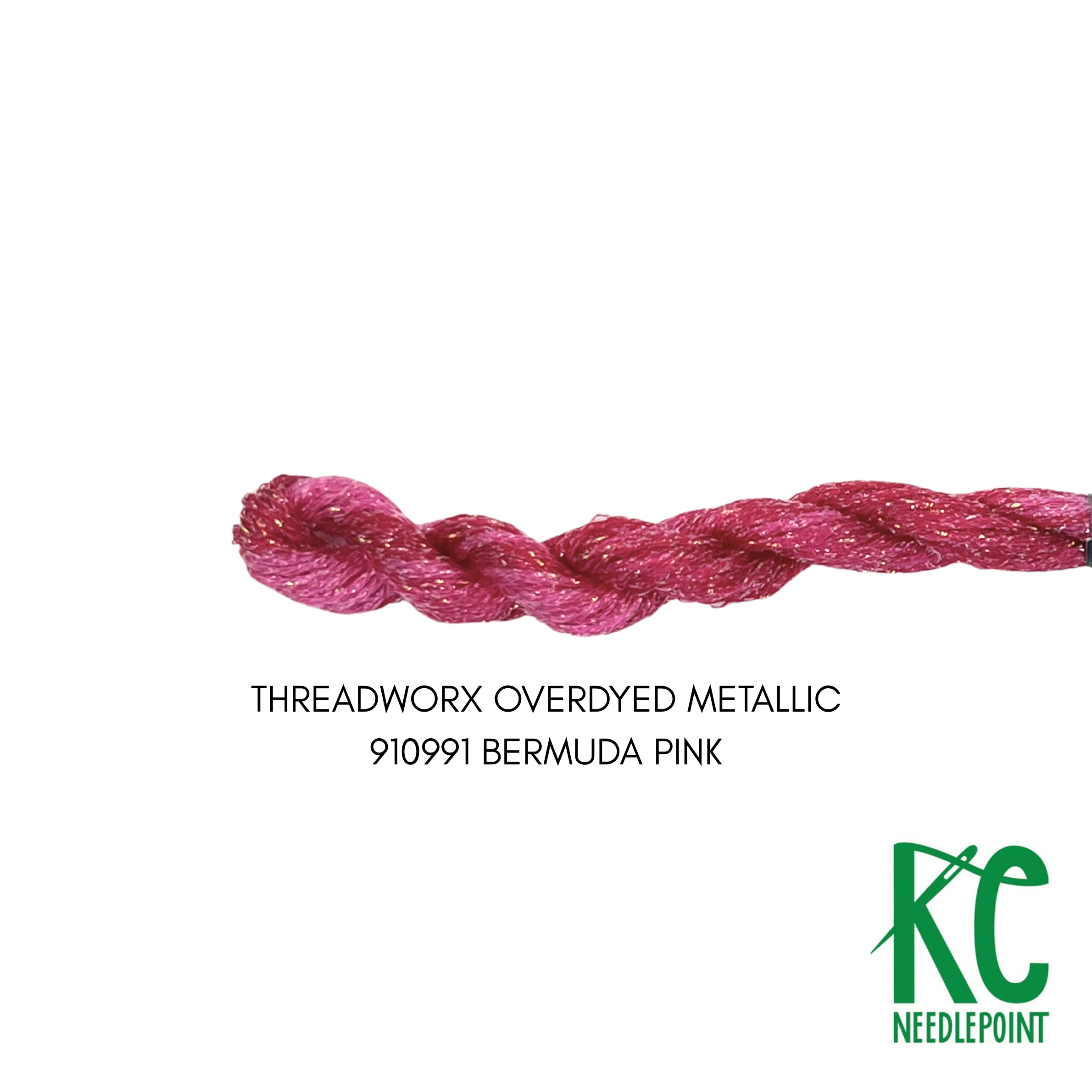 ThreadworX #12 Overdyed Metallic Bermuda Pink - KC Needlepoint