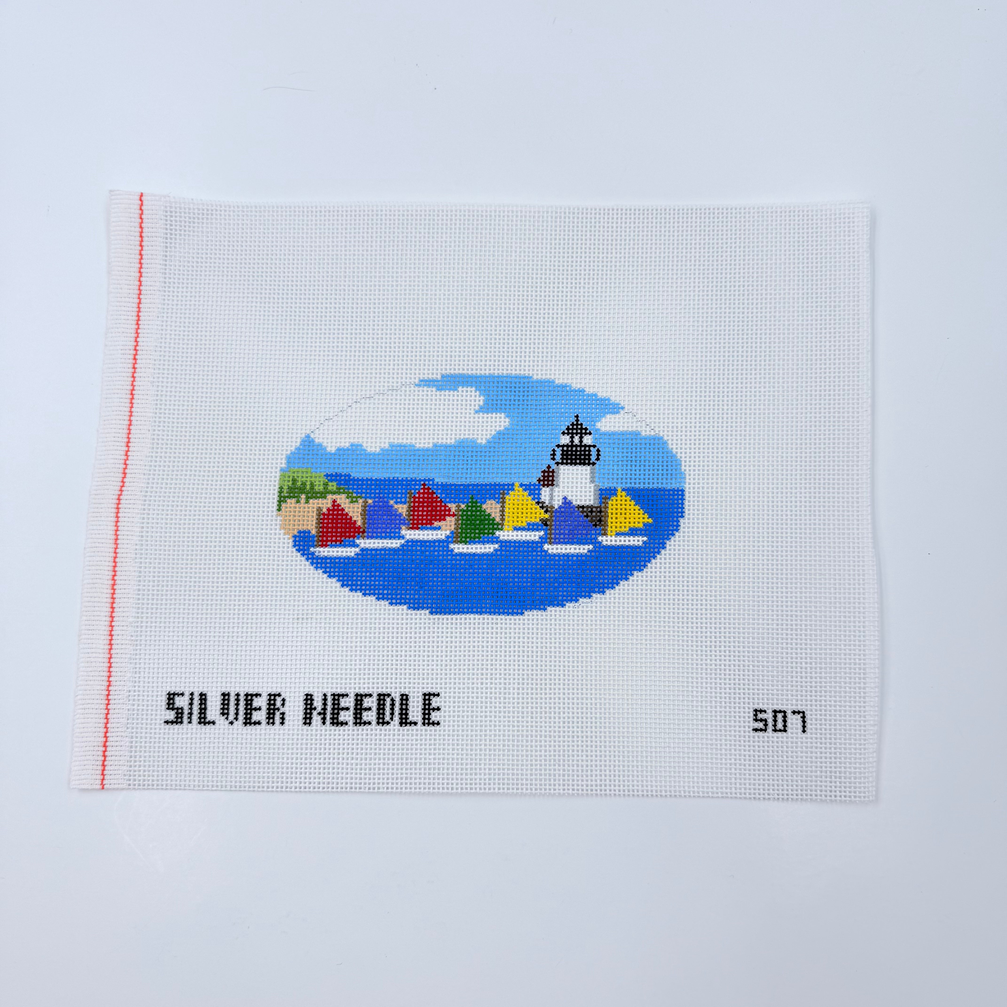 Rainbow Fleet Oval Canvas - KC Needlepoint