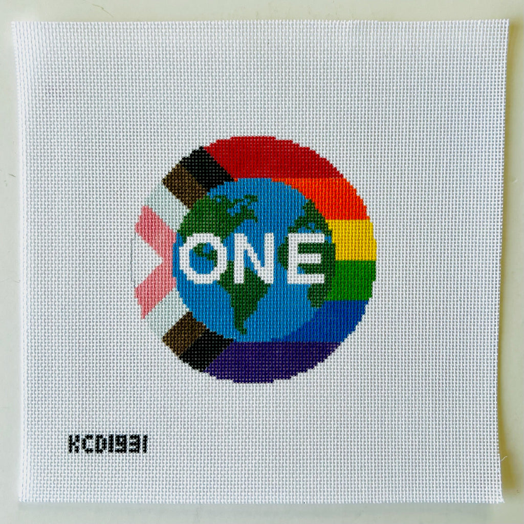 One Equal World Canvas - KC Needlepoint