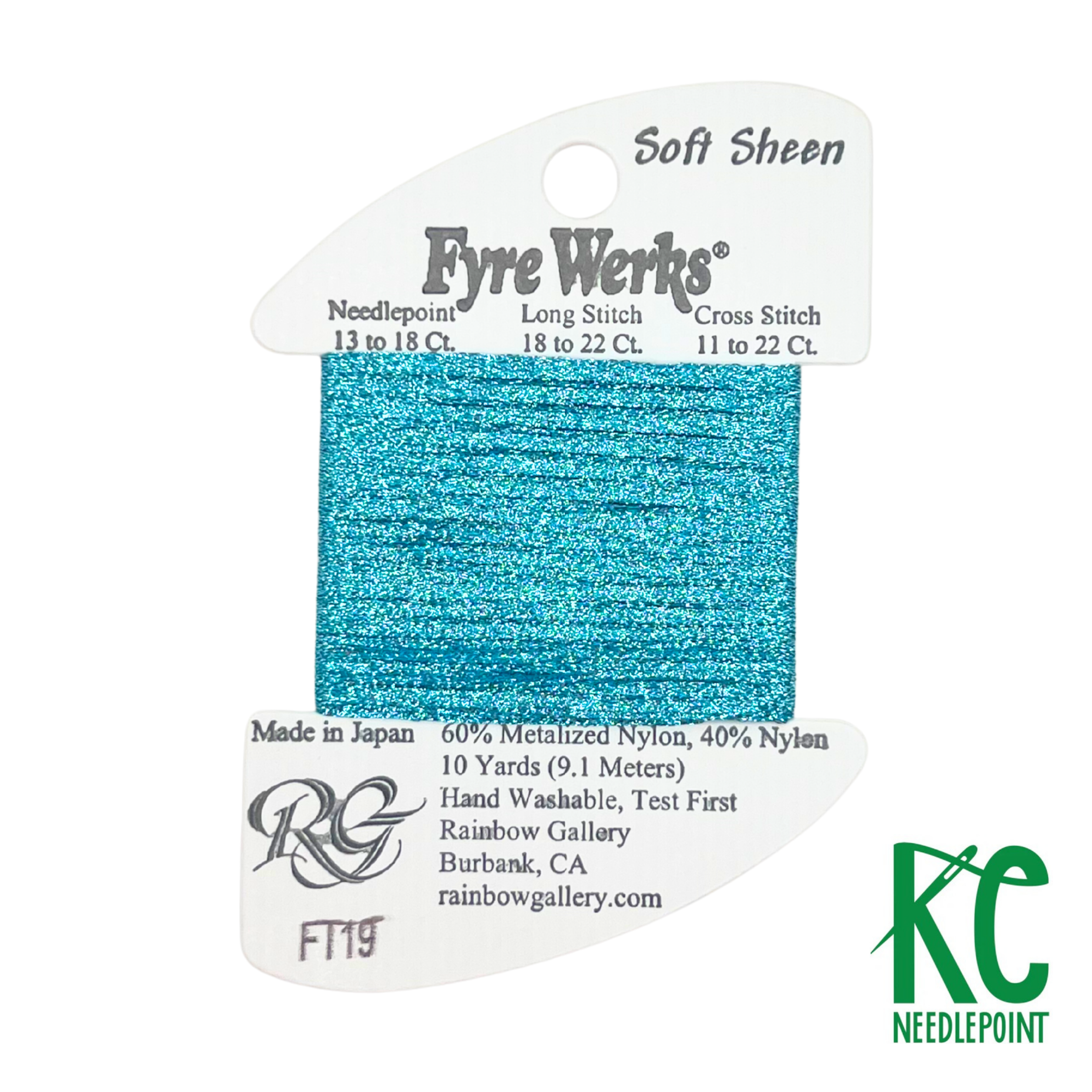 Fyre Werks Soft Sheen FT19 Aqua - KC Needlepoint