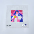 Woman in White Dress with Flower - KC Needlepoint