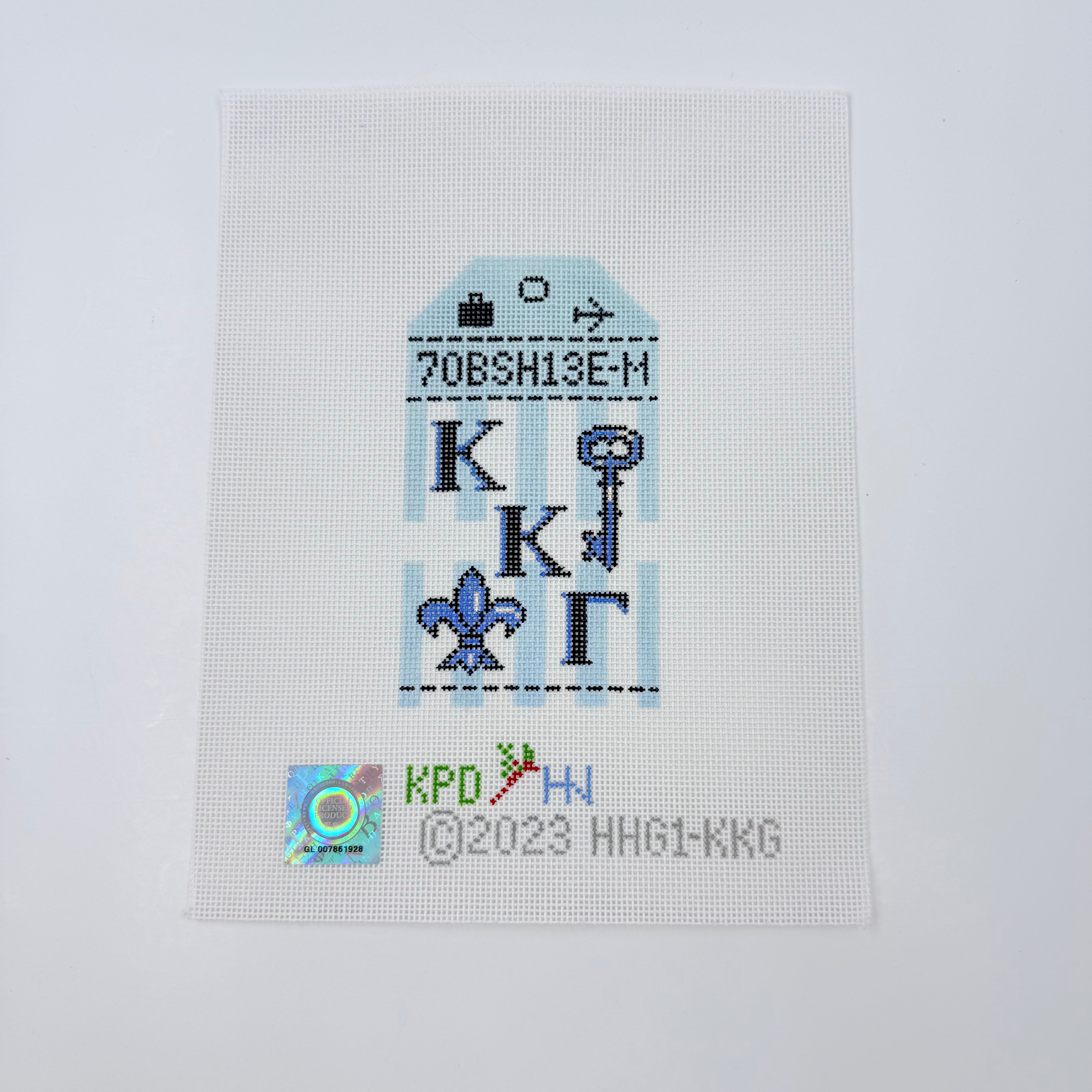Kappa Kappa Gamma Travel Tag Canvas - KC Needlepoint