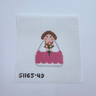 Pink Angel with Flowers Canvas - KC Needlepoint