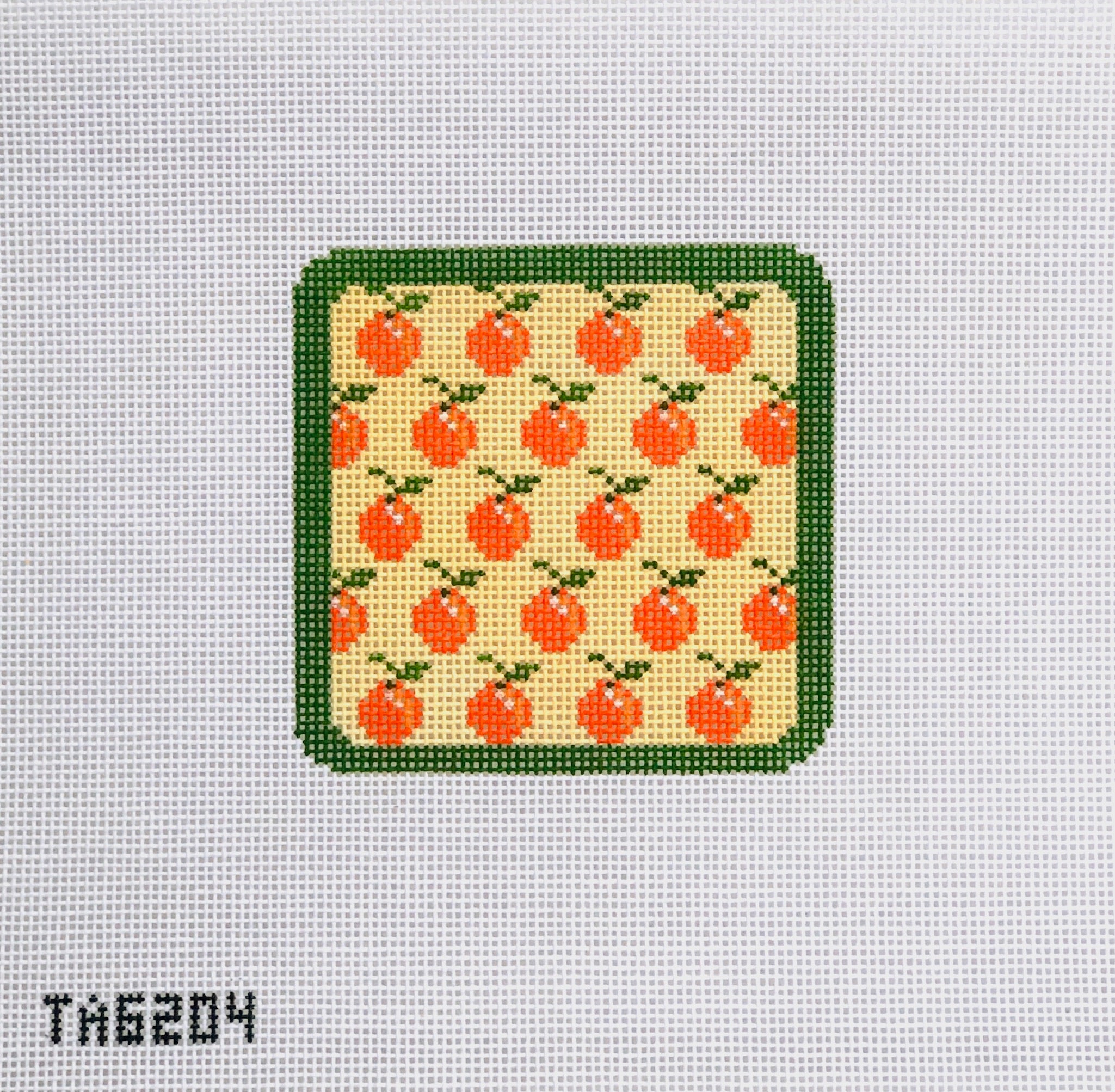 Tangerine Square Canvas - KC Needlepoint