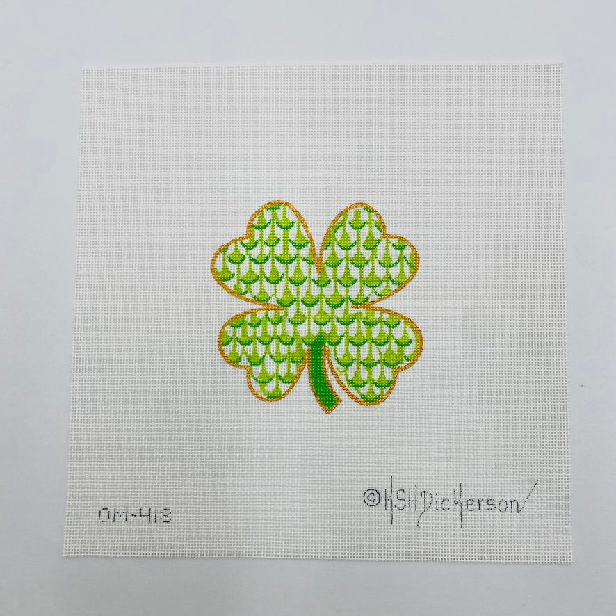 Fishnet Four Leaf Clover Needlepoint Canvas – KC Needlepoint
