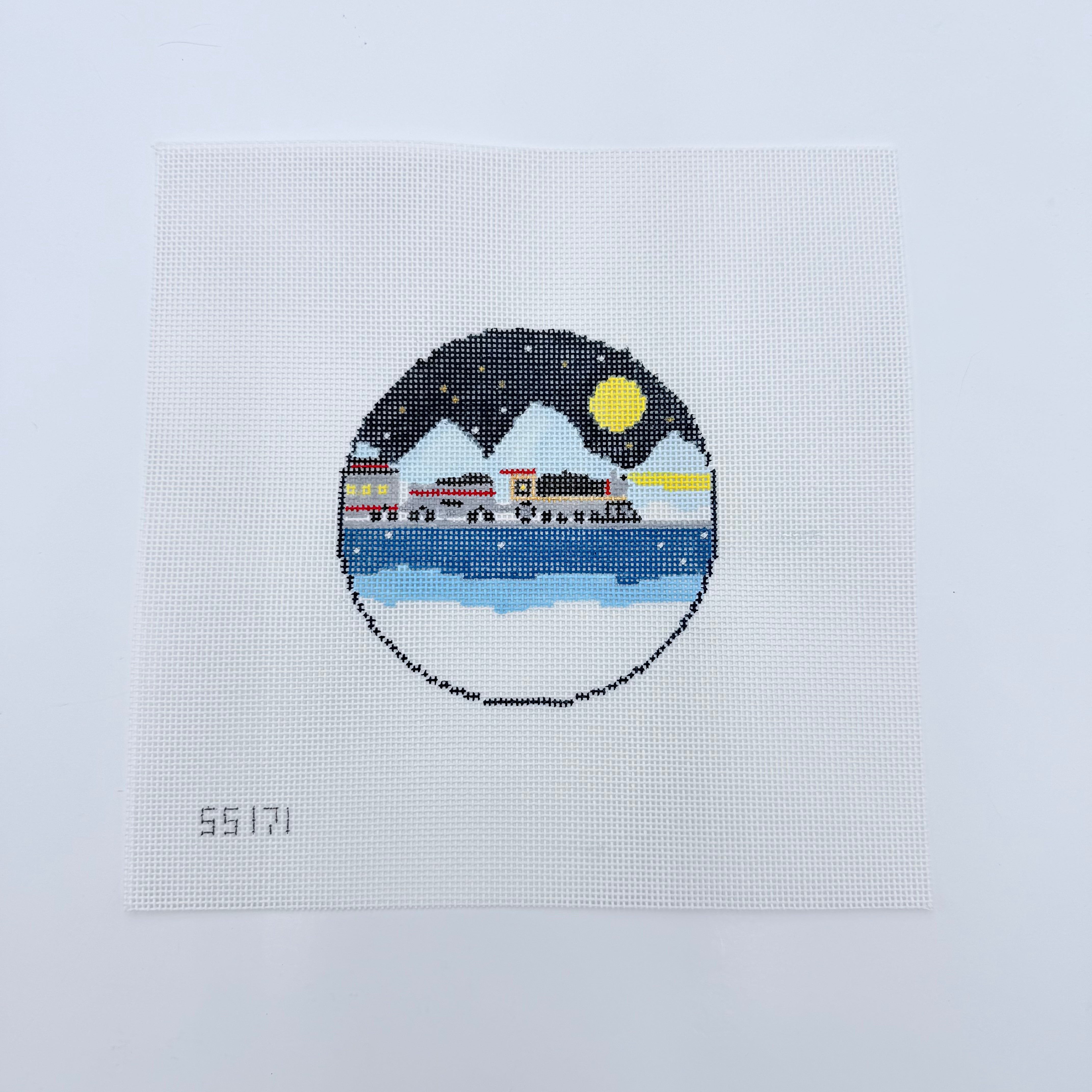 Christmas Train Canvas - KC Needlepoint