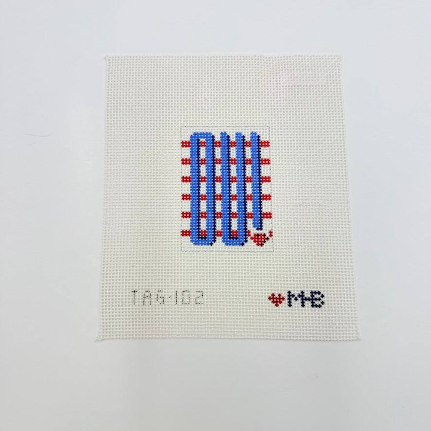 Oui Bag Tag Canvas - KC Needlepoint