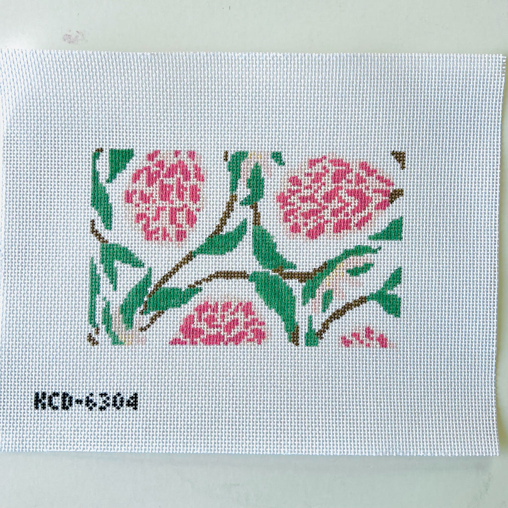 Botanical Print Acrylic Purse Canvas KC Needlepoint